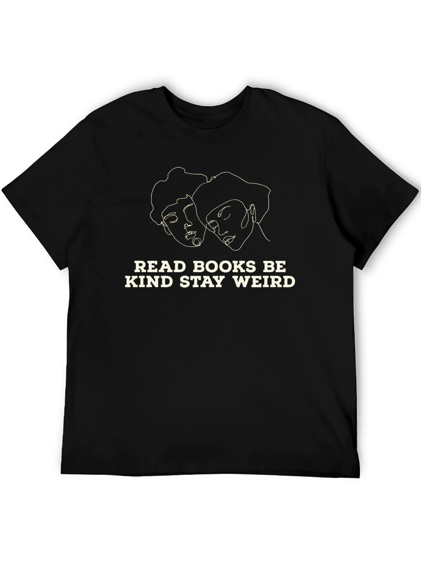 Black Read Books Be Kind Stay Weird T-Shirt view 5