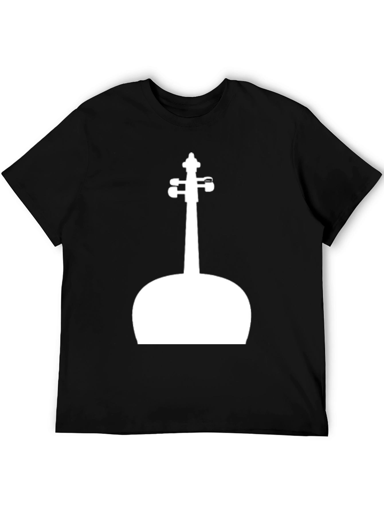 Black Violin Silhouette Graphic Black Tee view 5