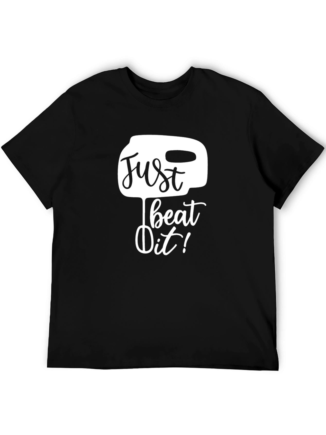 Black Just Beat It! Graphic Tee - Black Cotton Blend view 5