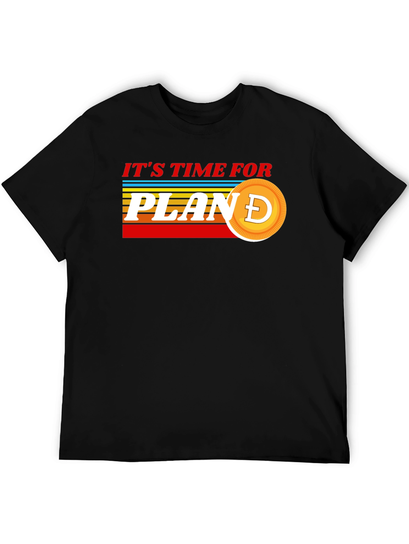 Black It's Time For Plan Doge T-Shirt view 5