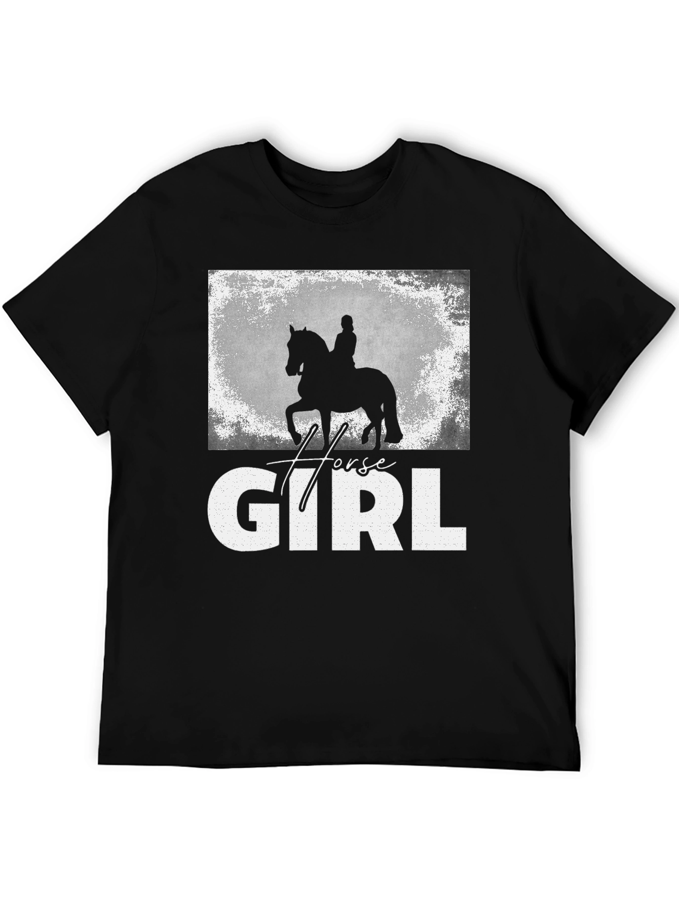 Black Horse Girl T-Shirt - Equestrian Rider Graphic Tee view 5