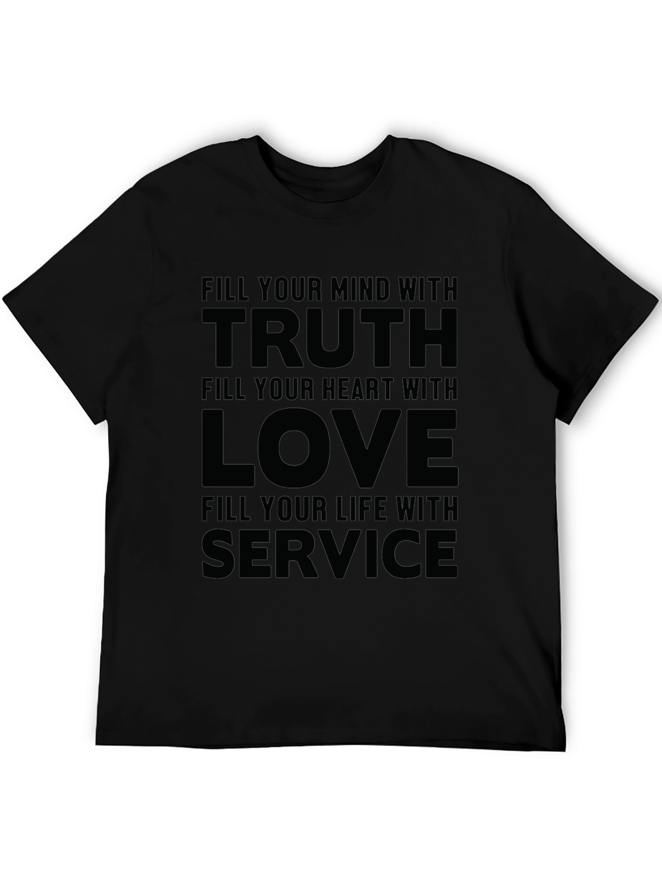 Black Truth Love Service Graphic Tee - Inspirational Quote Shirt view 5