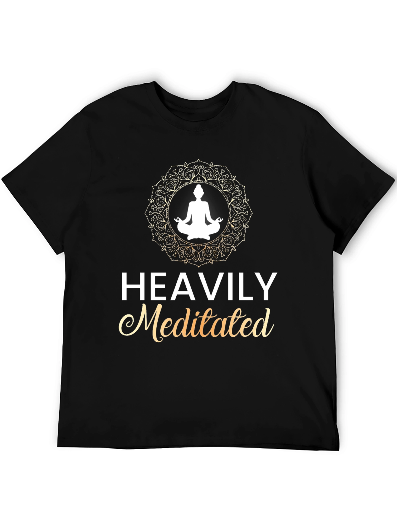 Black Heavily Meditated T-Shirt - Yoga & Mindfulness view 5