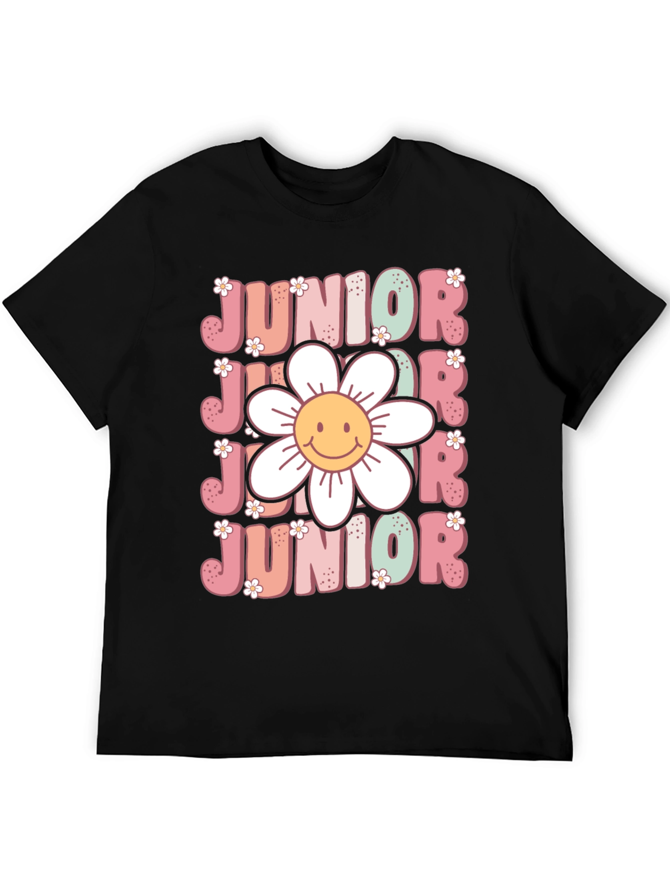 Black Junior Smiley Face T-Shirt view 5