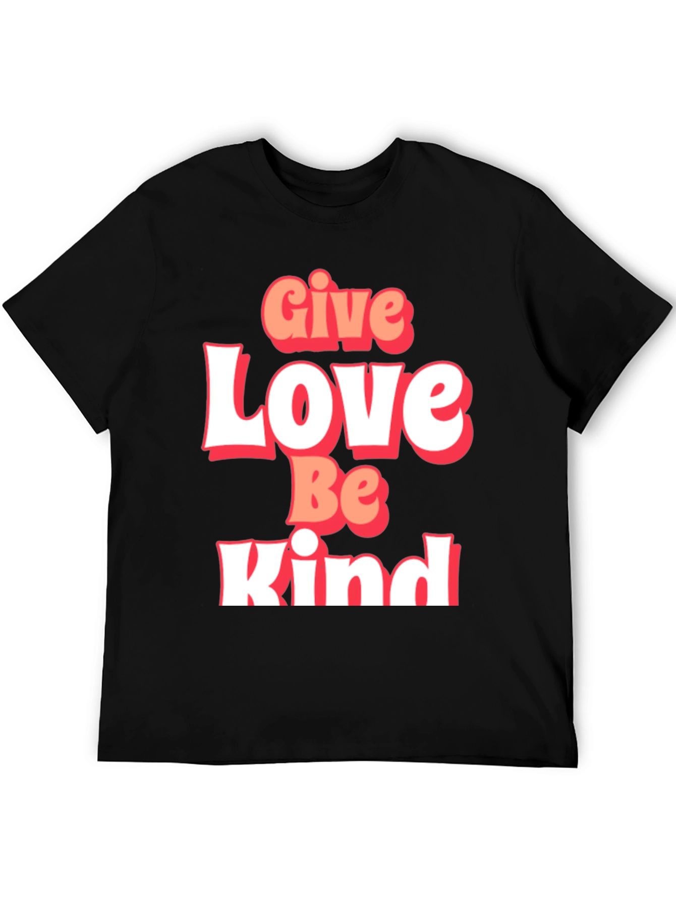 Black Give Love Be Kind Graphic T-Shirt view 5