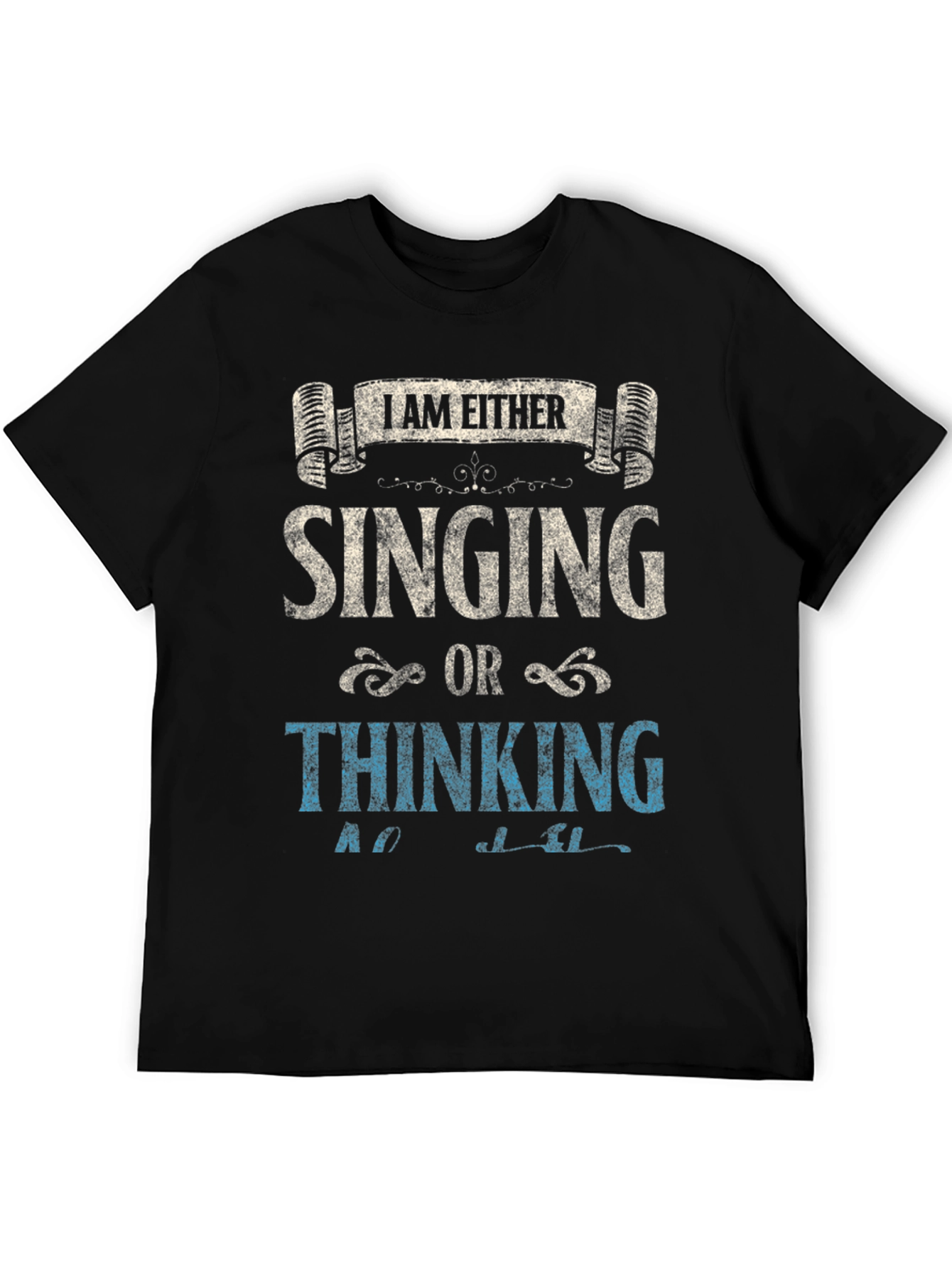 Black Singing or Thinking Black T-Shirt view 5