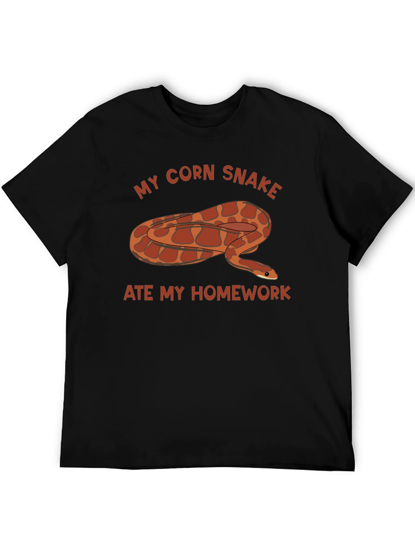 Black My Corn Snake Ate My Homework T-Shirt view 5