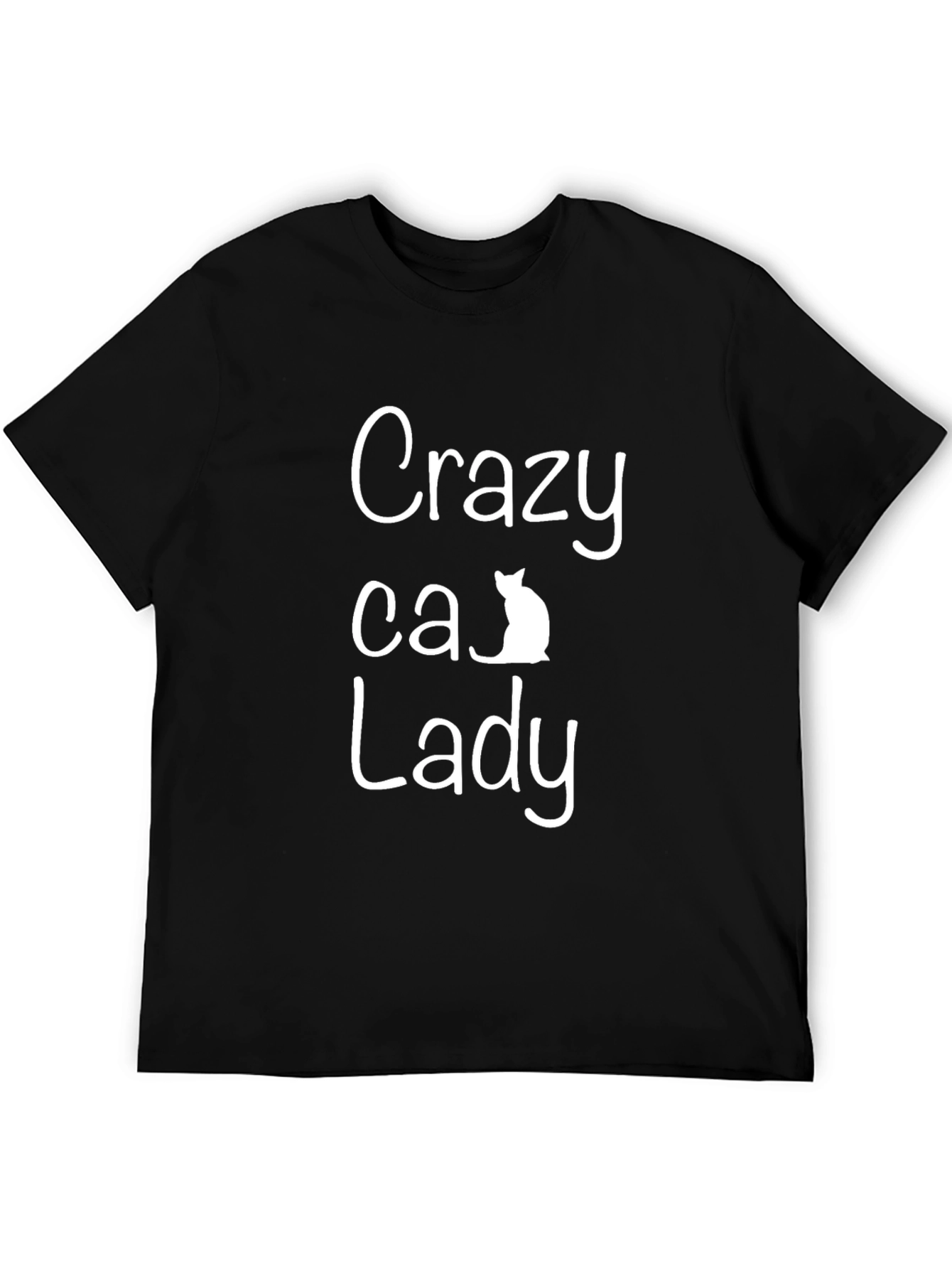 Black Crazy Cat Lady Graphic T-Shirt - Unisex view 5