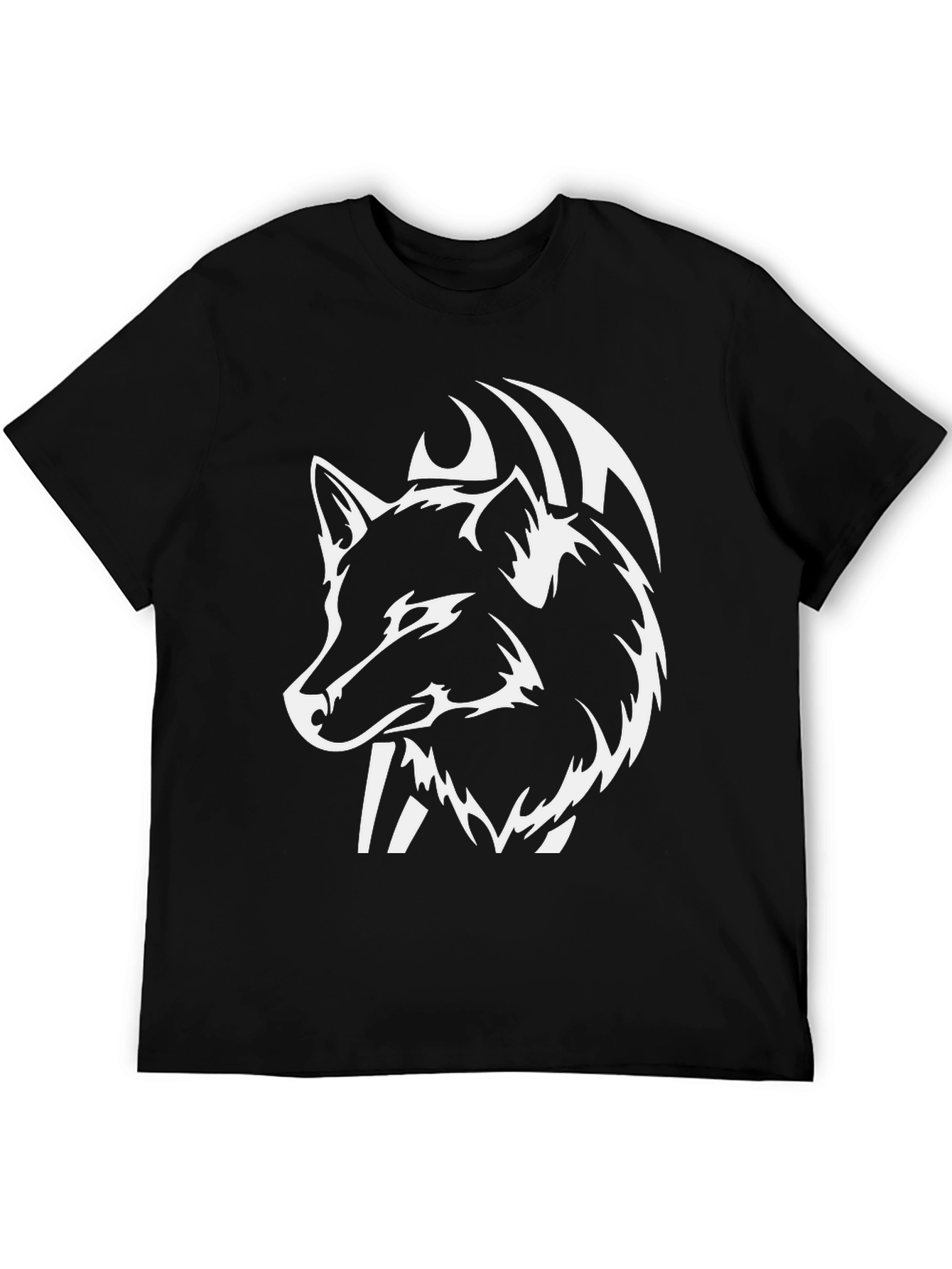 Black Black Wolf Graphic Tee - Stylish Animal Print Shirt view 5