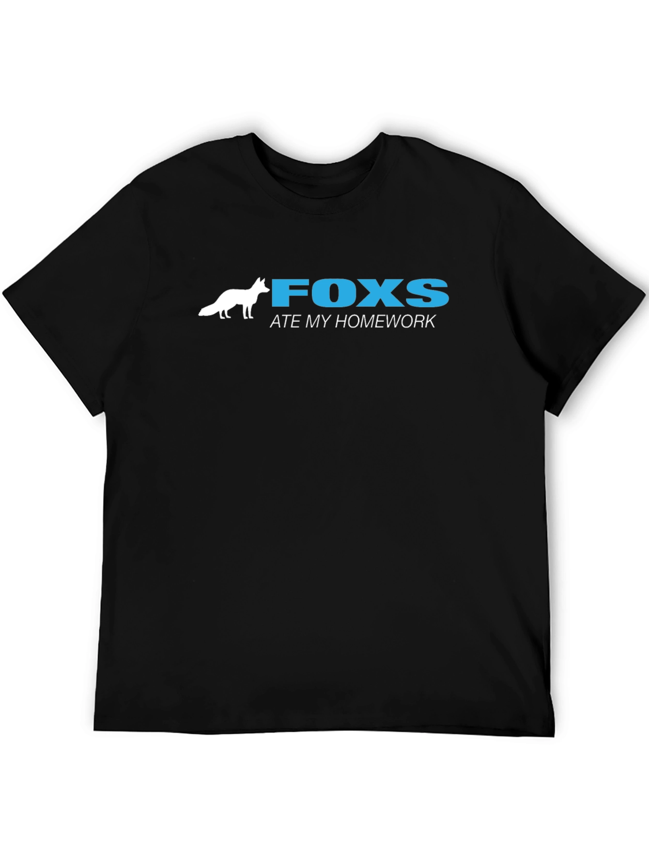 Black Fox Ate My Homework Graphic T-Shirt - Black view 5