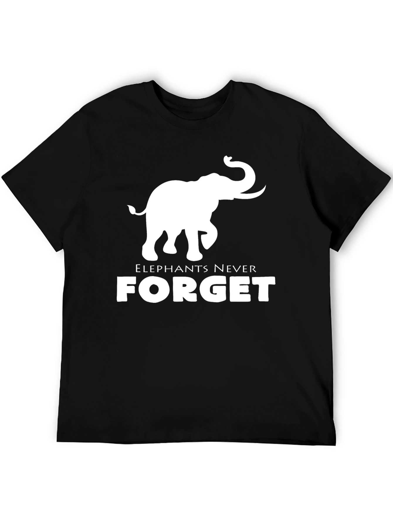 Black Elephant Never Forget Black Graphic Tee view 5