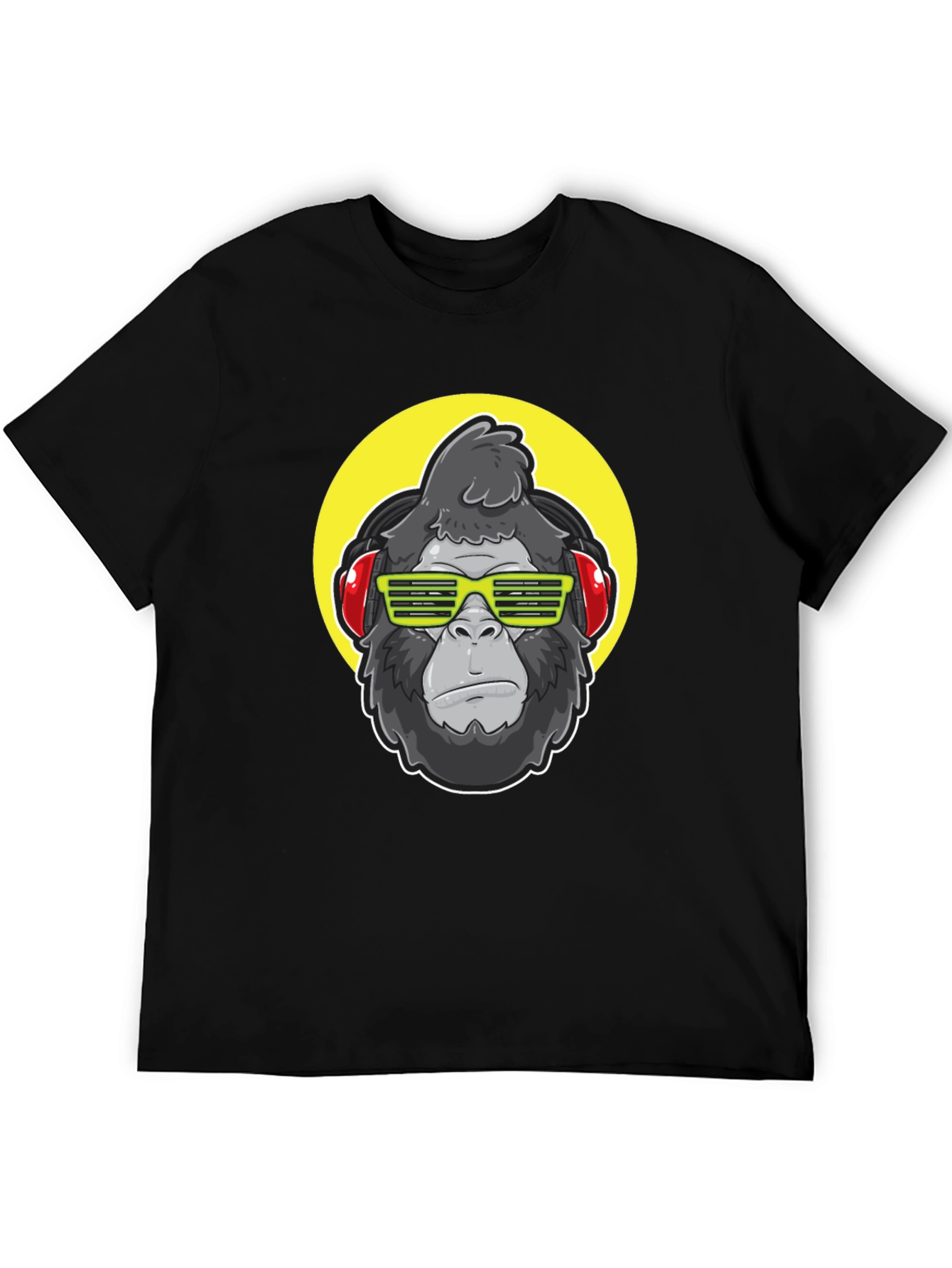 Black Cool Gorilla Graphic Tee - Music Lover Style view 5