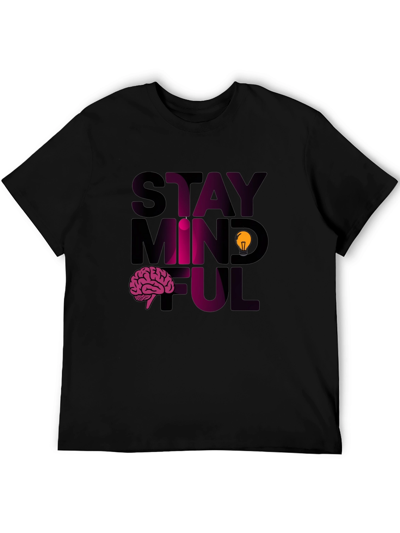 Black Stay Mindful Graphic Tee view 5