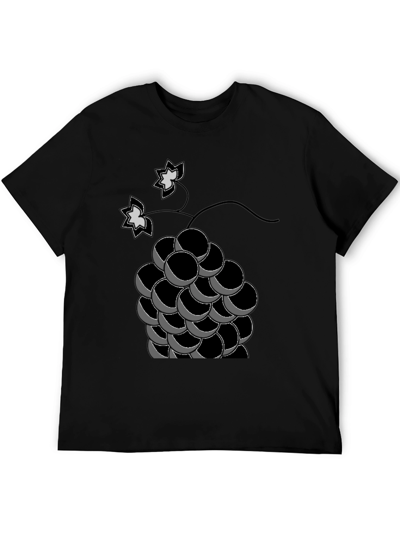 Black Grapes Graphic Tee - Black Cotton T-Shirt view 5