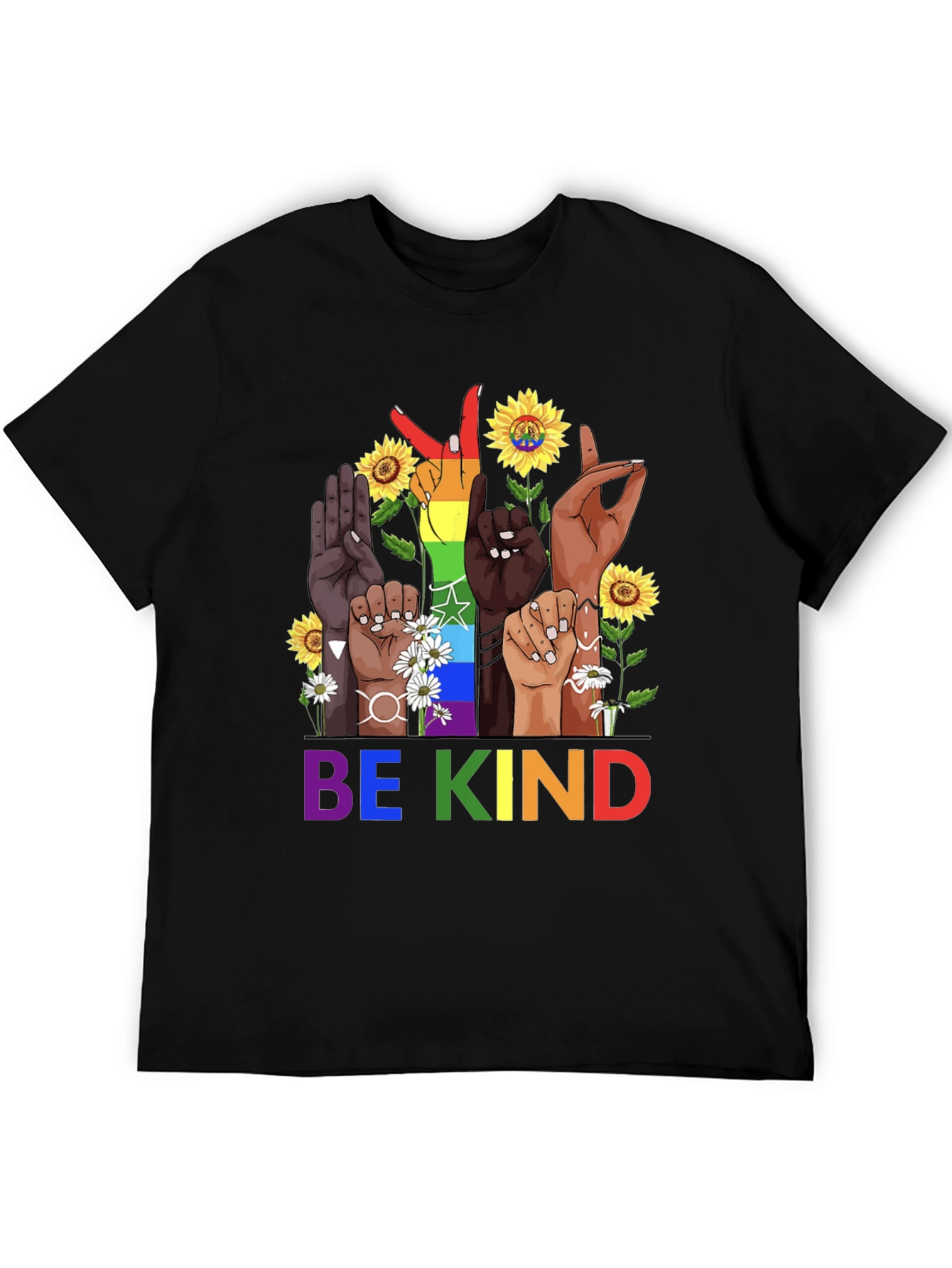 Black Be Kind Diversity Hands Graphic Tee - Unisex view 5