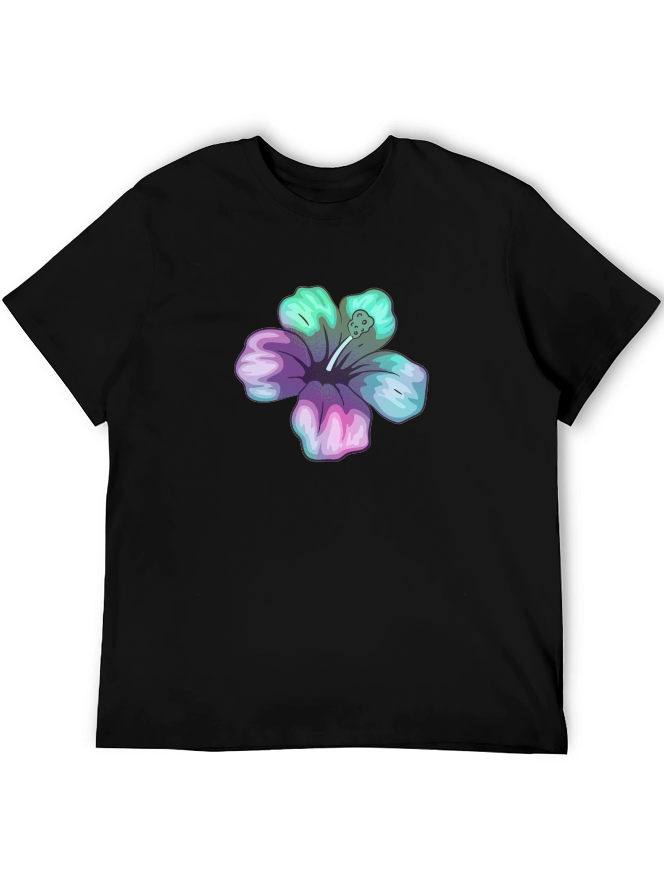 Black Hibiscus Flower Graphic Tee - Casual Comfort view 5
