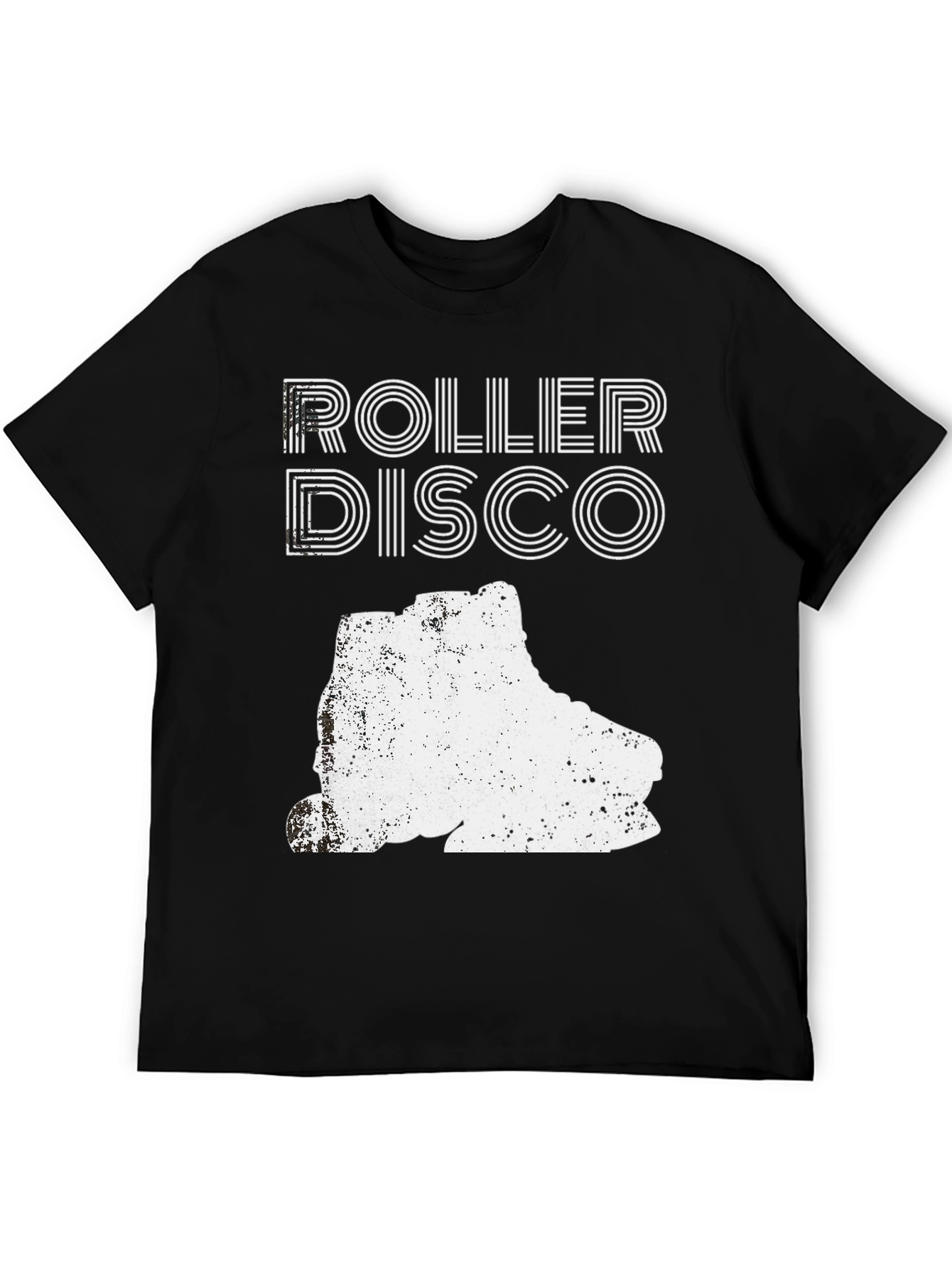 Black Roller Disco Graphic Tee - Retro Skate Design view 5
