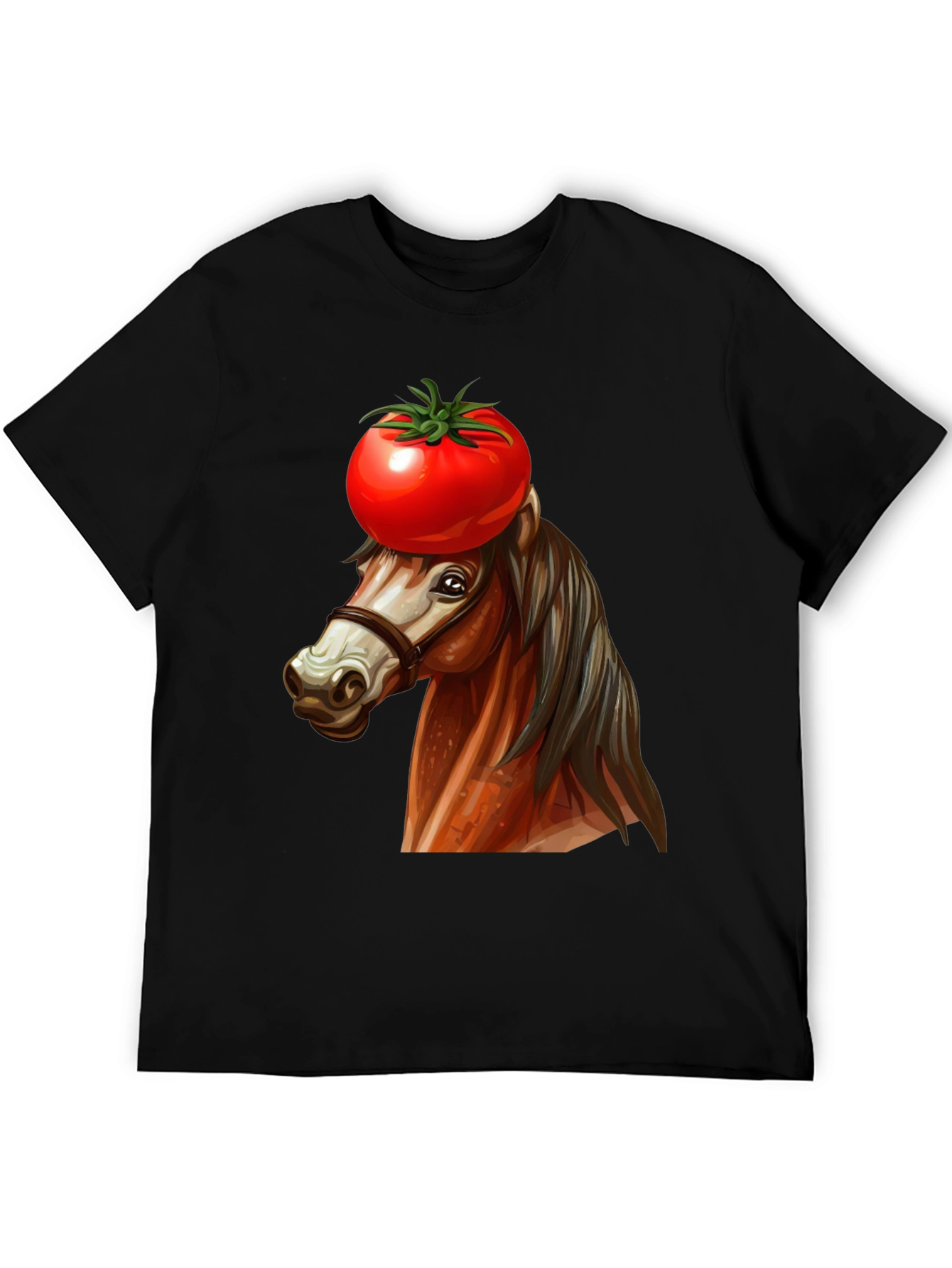 Black Tomato-Headed Horse Graphic Tee view 5