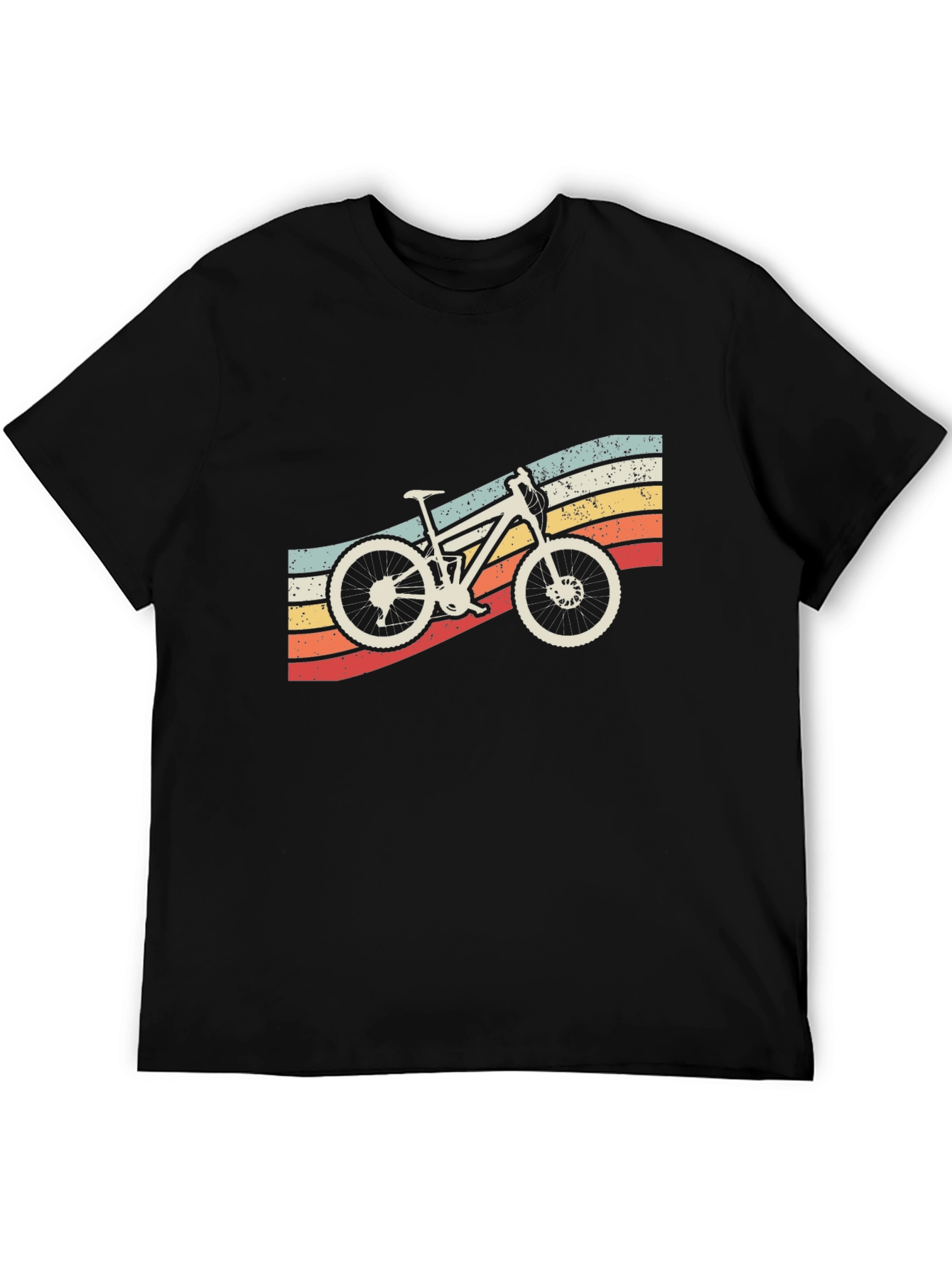 Black Retro Mountain Bike T-Shirt - Vintage Style view 5