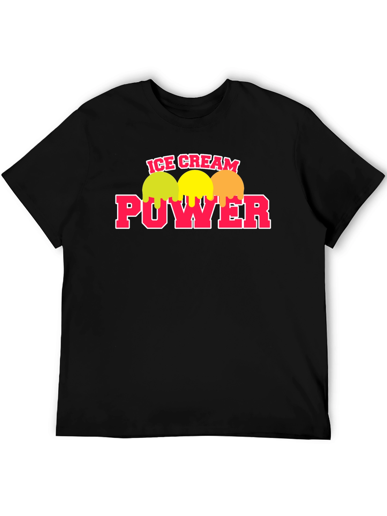 Black Ice Cream Power T-Shirt - Black Crew Neck Tee view 5