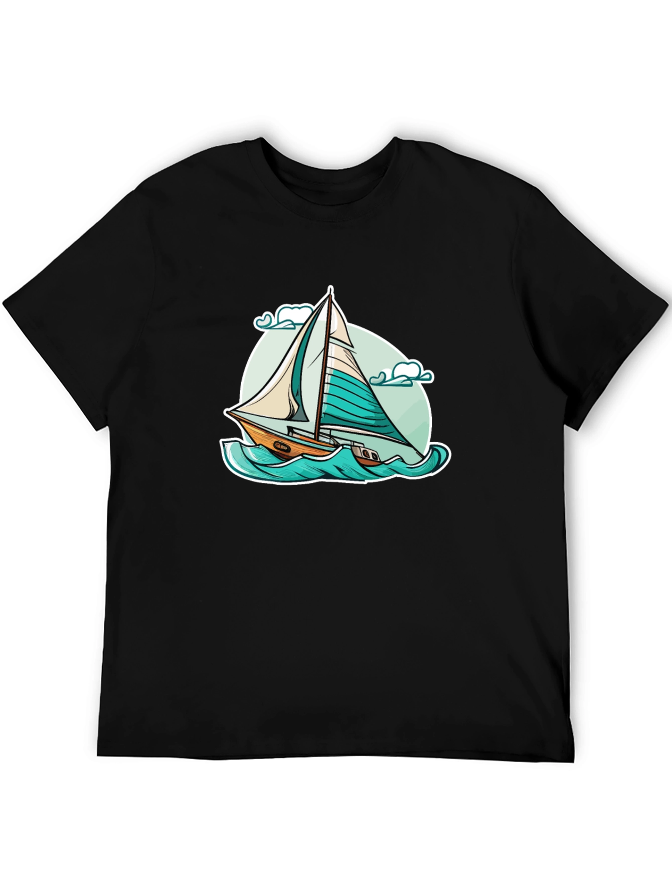 Black Sailboat Graphic T-Shirt - Black view 5