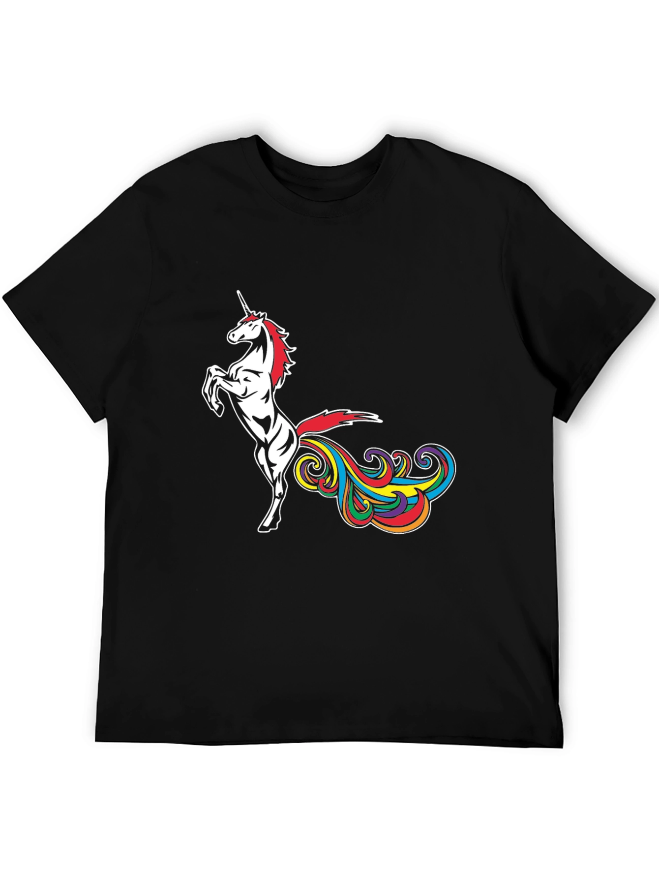 Black Unicorn Rainbow Funny Tee view 5