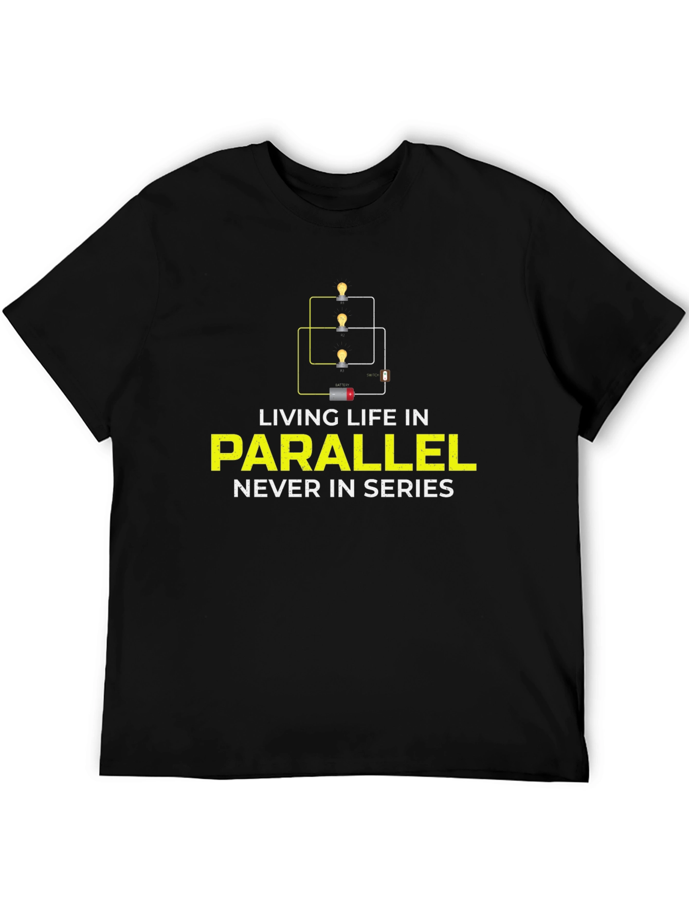Black Parallel Life Graphic Tee - Electrical Circuit Humor view 5