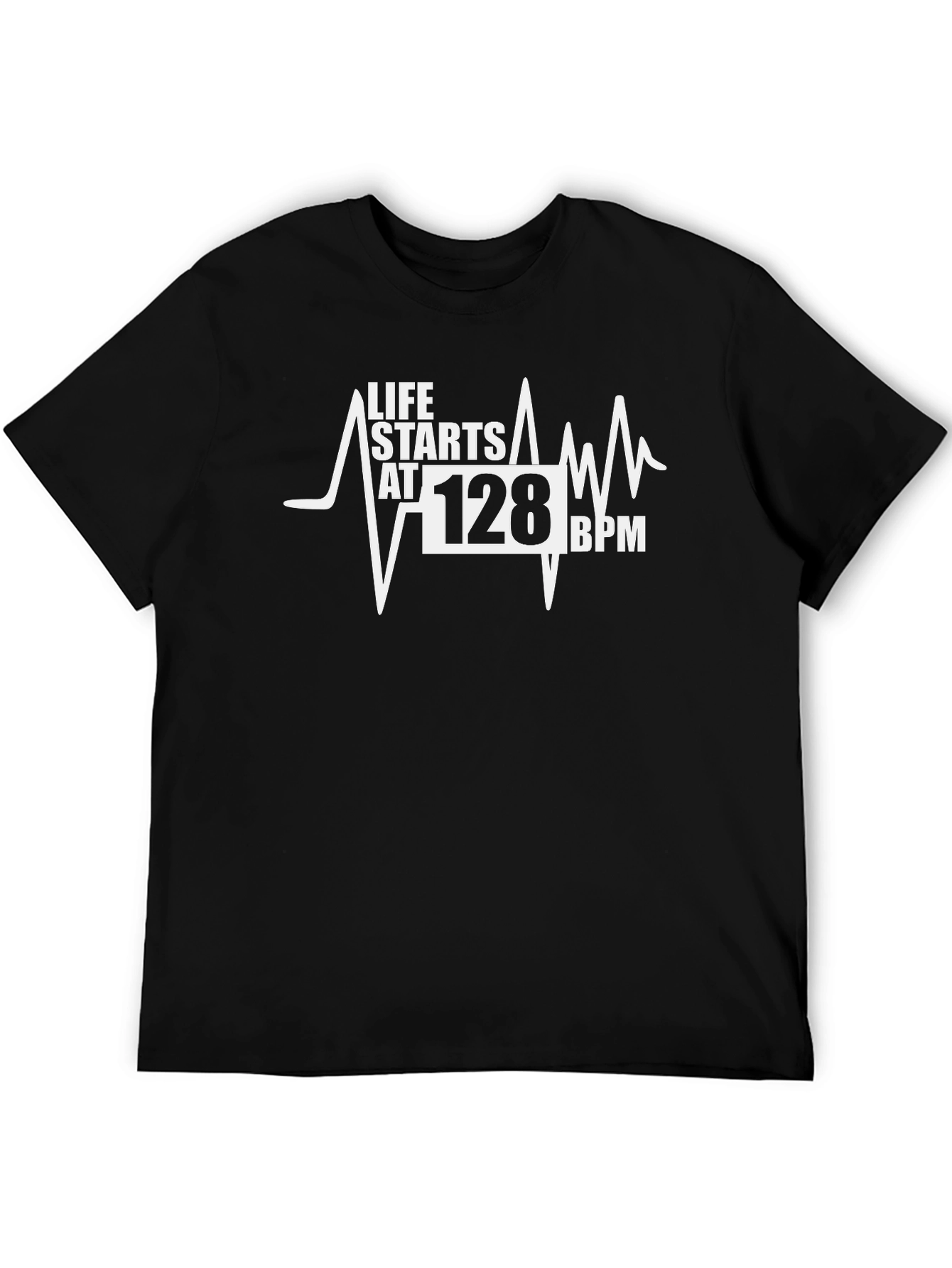 Black Life Starts at 128 BPM Graphic T-Shirt view 5