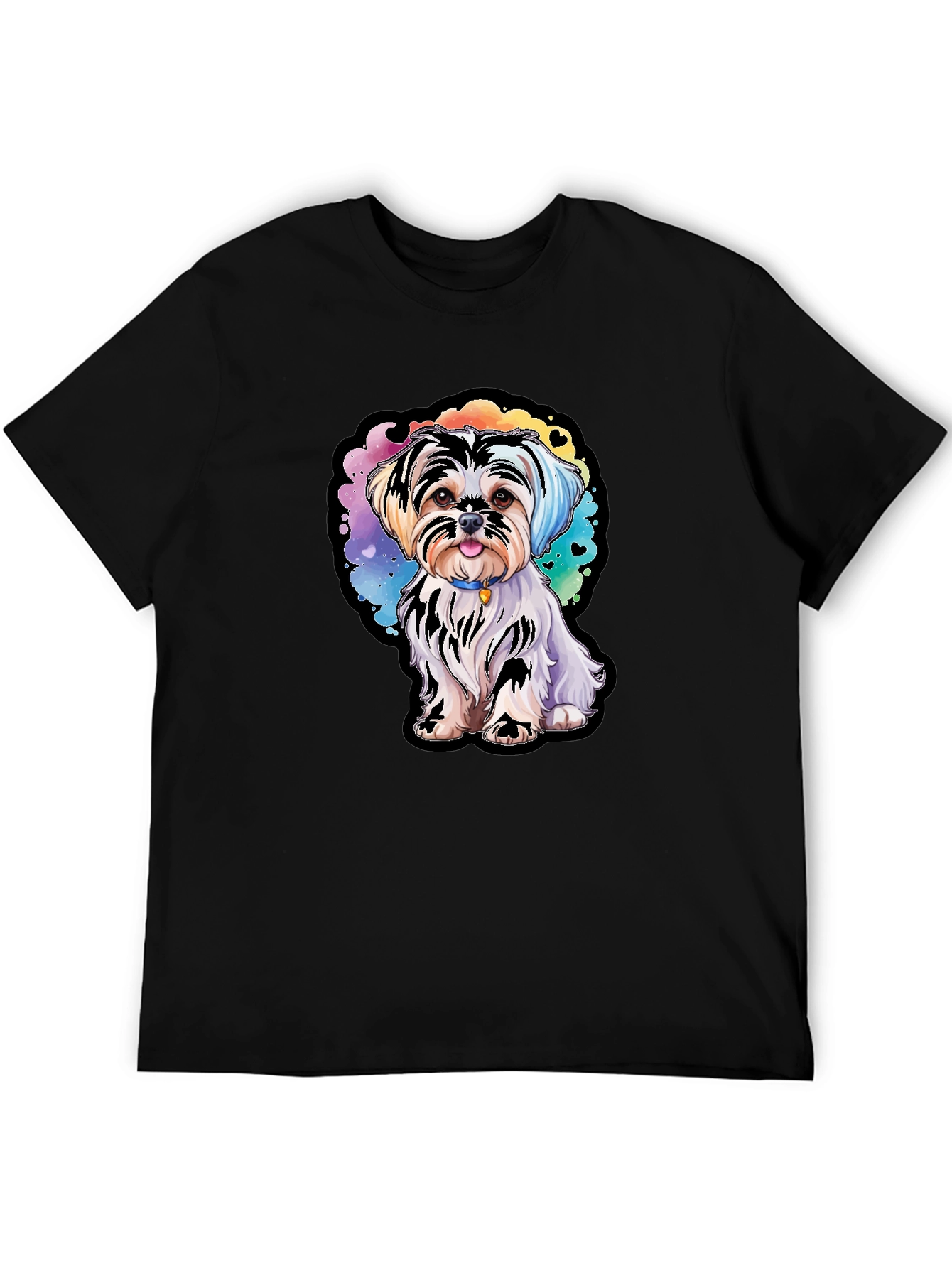 Black Cute Dog Graphic Tee - Stylish Unisex T-Shirt view 5