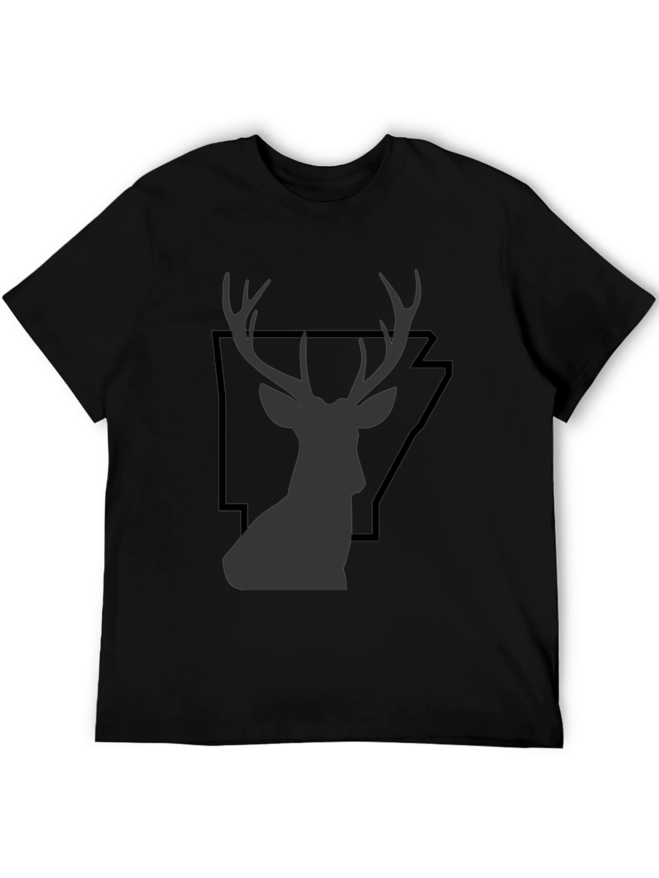 Black Deer Graphic Tee - Black Cotton T-Shirt view 5