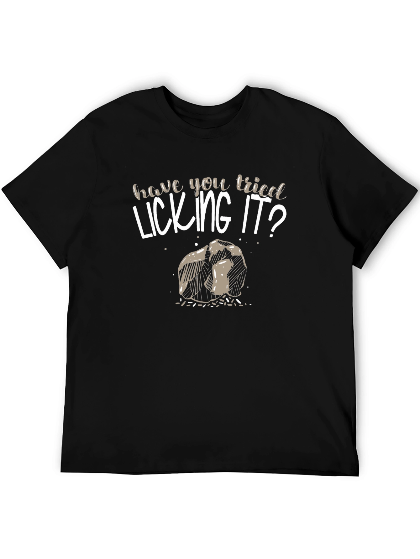Black Have You Tried Licking It? Novelty Graphic T-Shirt view 5