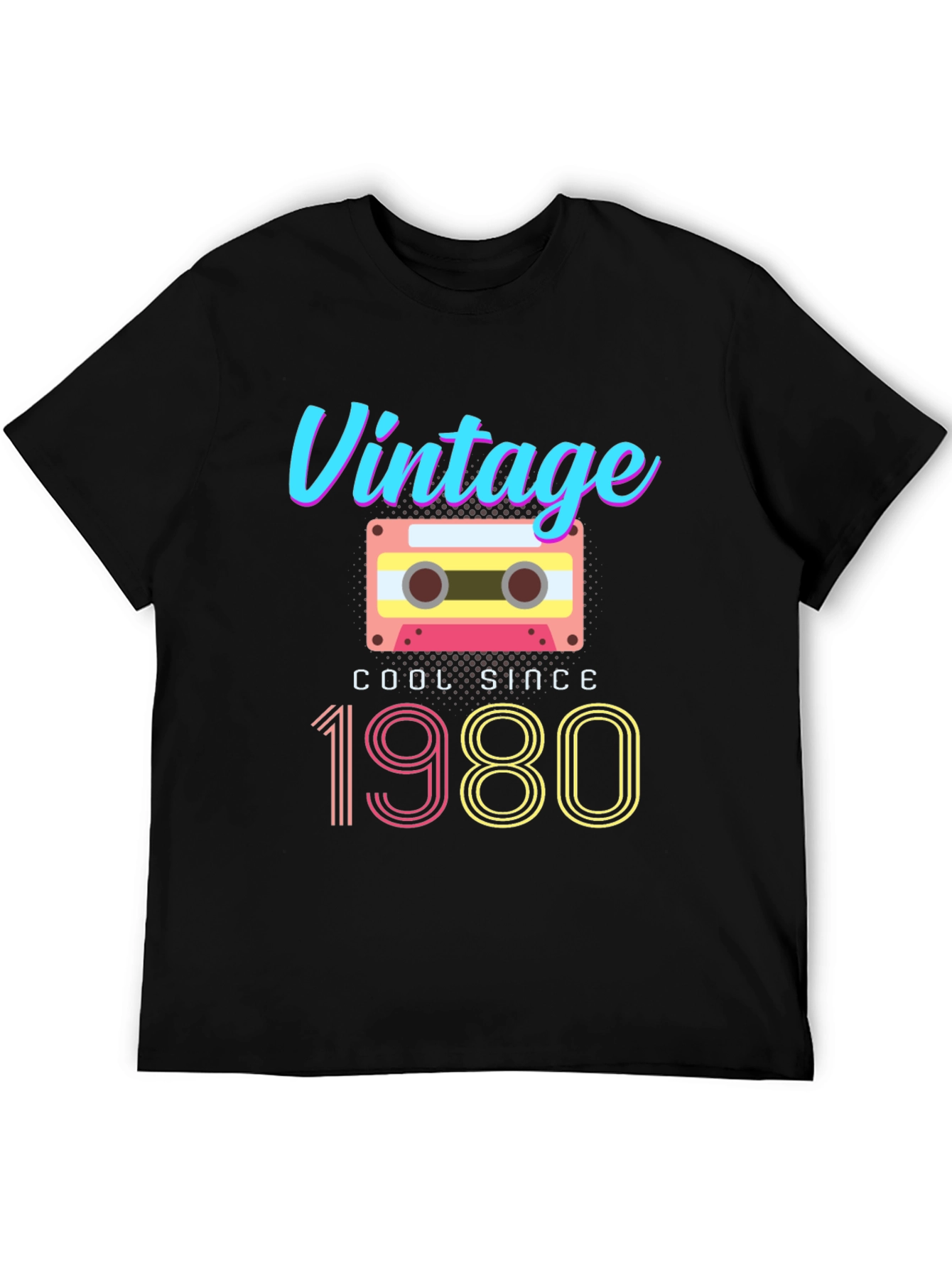 Black Vintage 1980 Cassette T-Shirt view 5