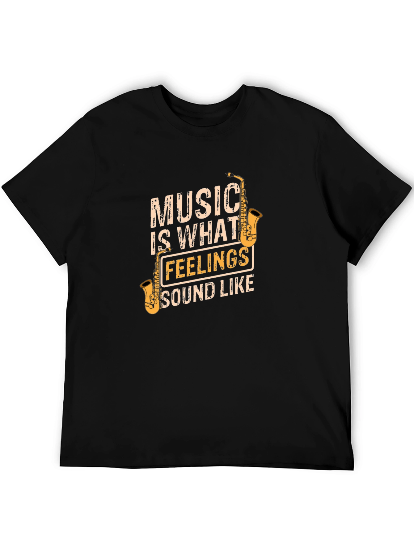 Black Music is What Feelings Sound Like Black T-Shirt view 5