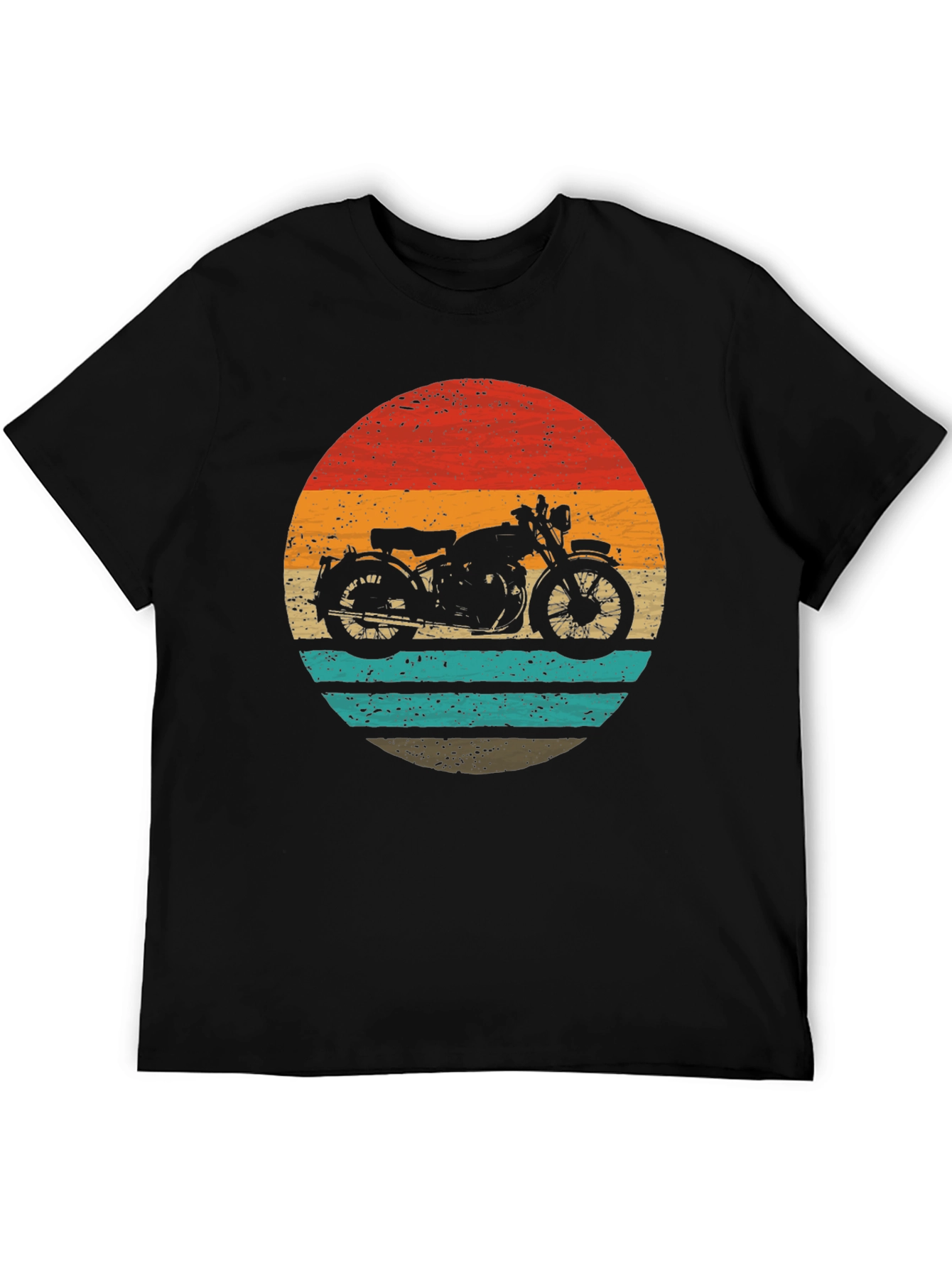 Black Retro Motorcycle Graphic Tee - Classic Style view 5