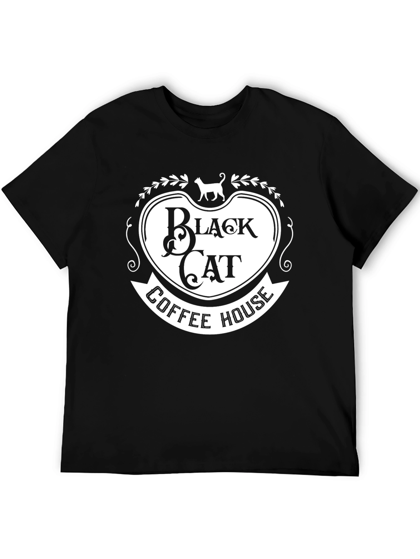 Black Black Cat Coffee House Graphic Tee view 5
