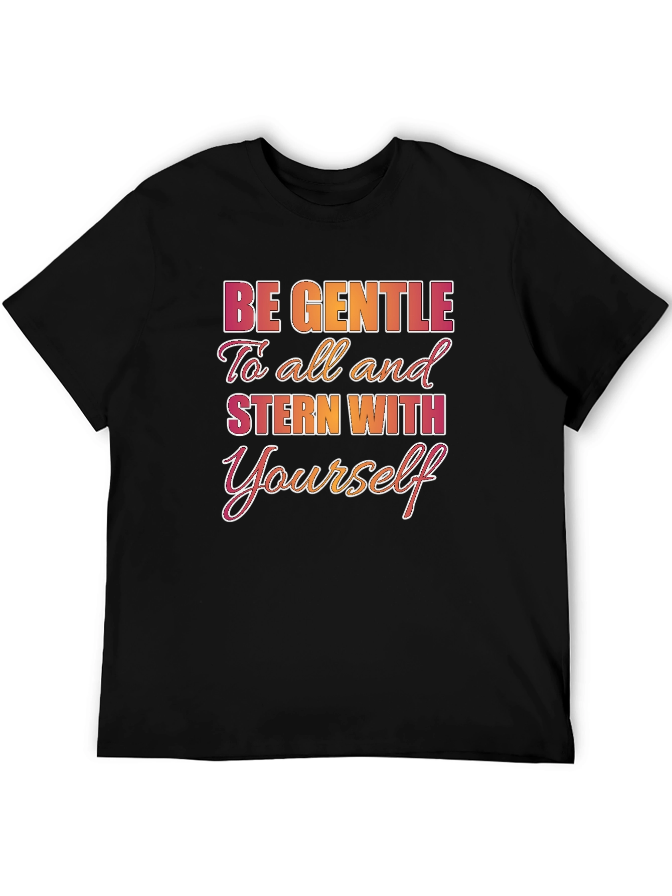Black Be Gentle To All Graphic T-Shirt view 5