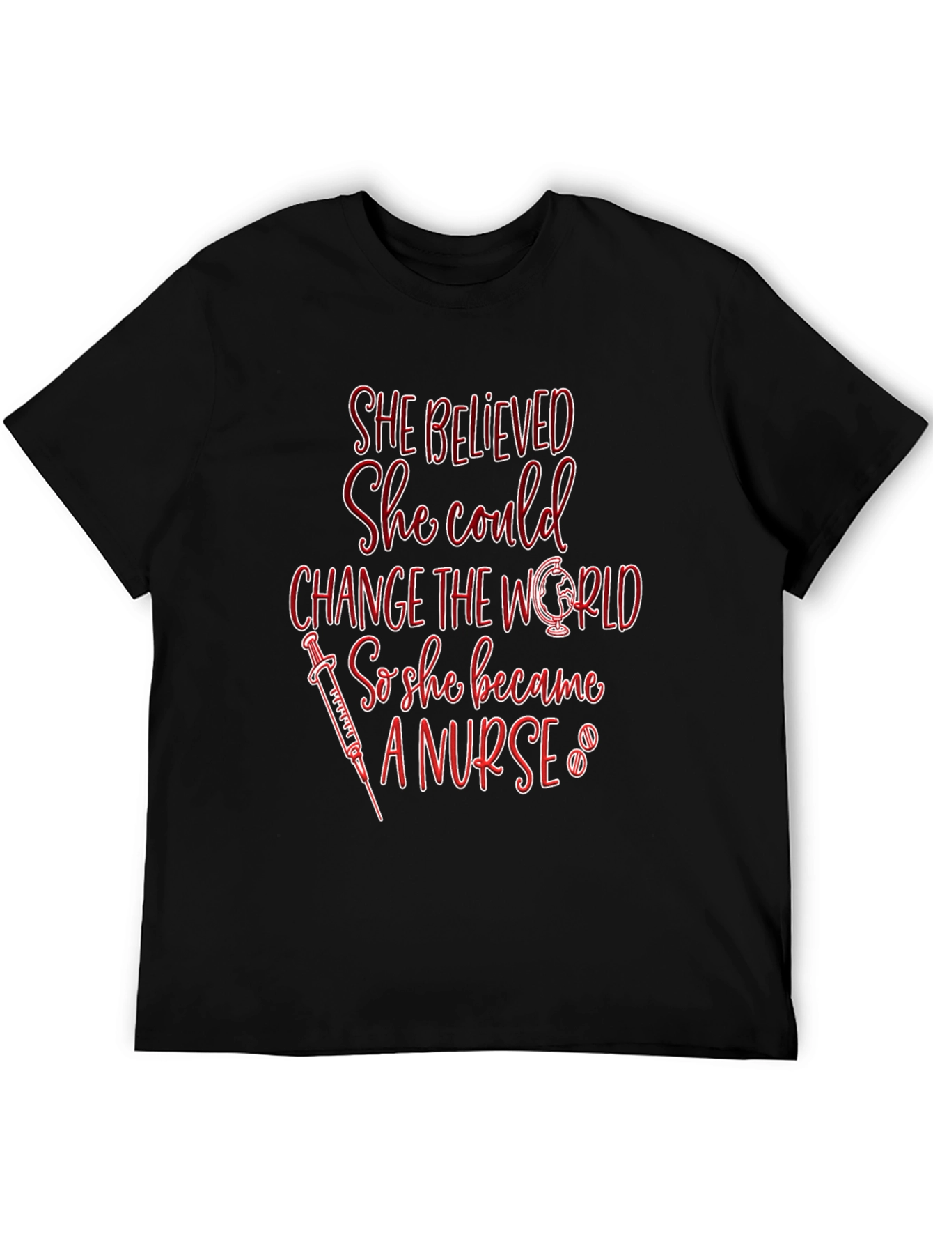Black Nurse T-Shirt - She Believed She Could Change the World view 5