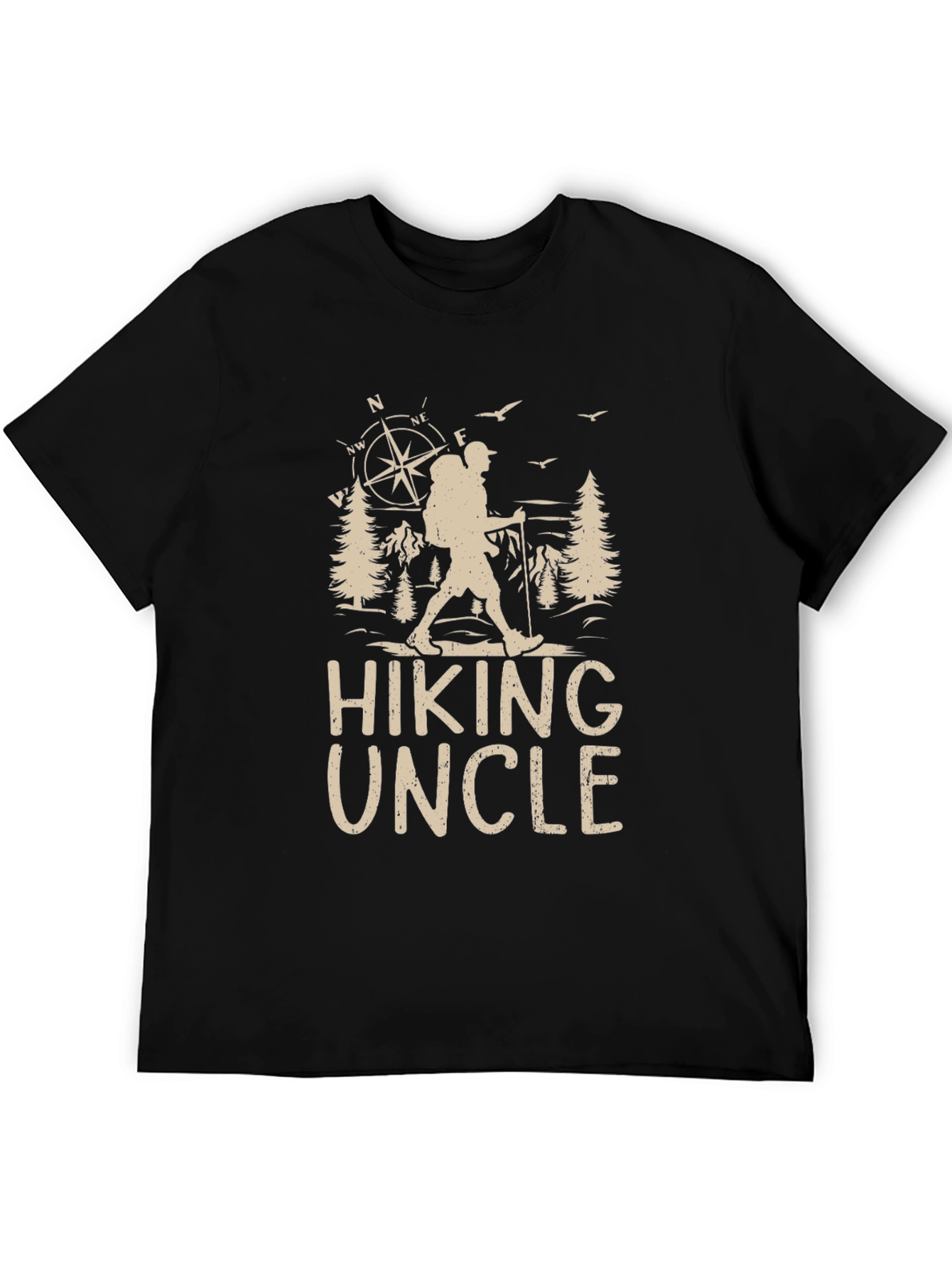Black Hiking Uncle Graphic Tee - Outdoors Adventure Shirt view 5