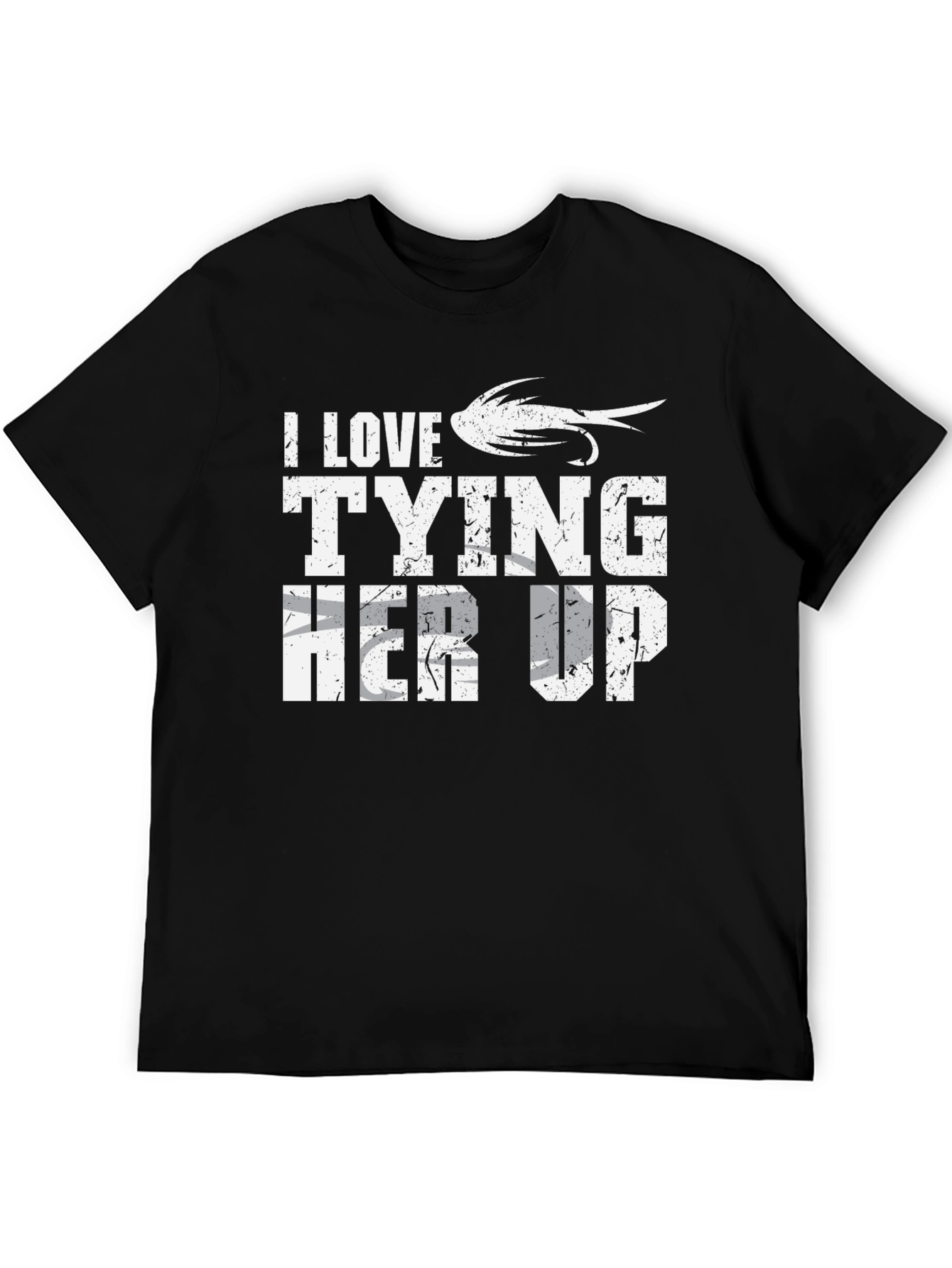 Black I Love Tying Her Up Funny Fishing T-Shirt view 5