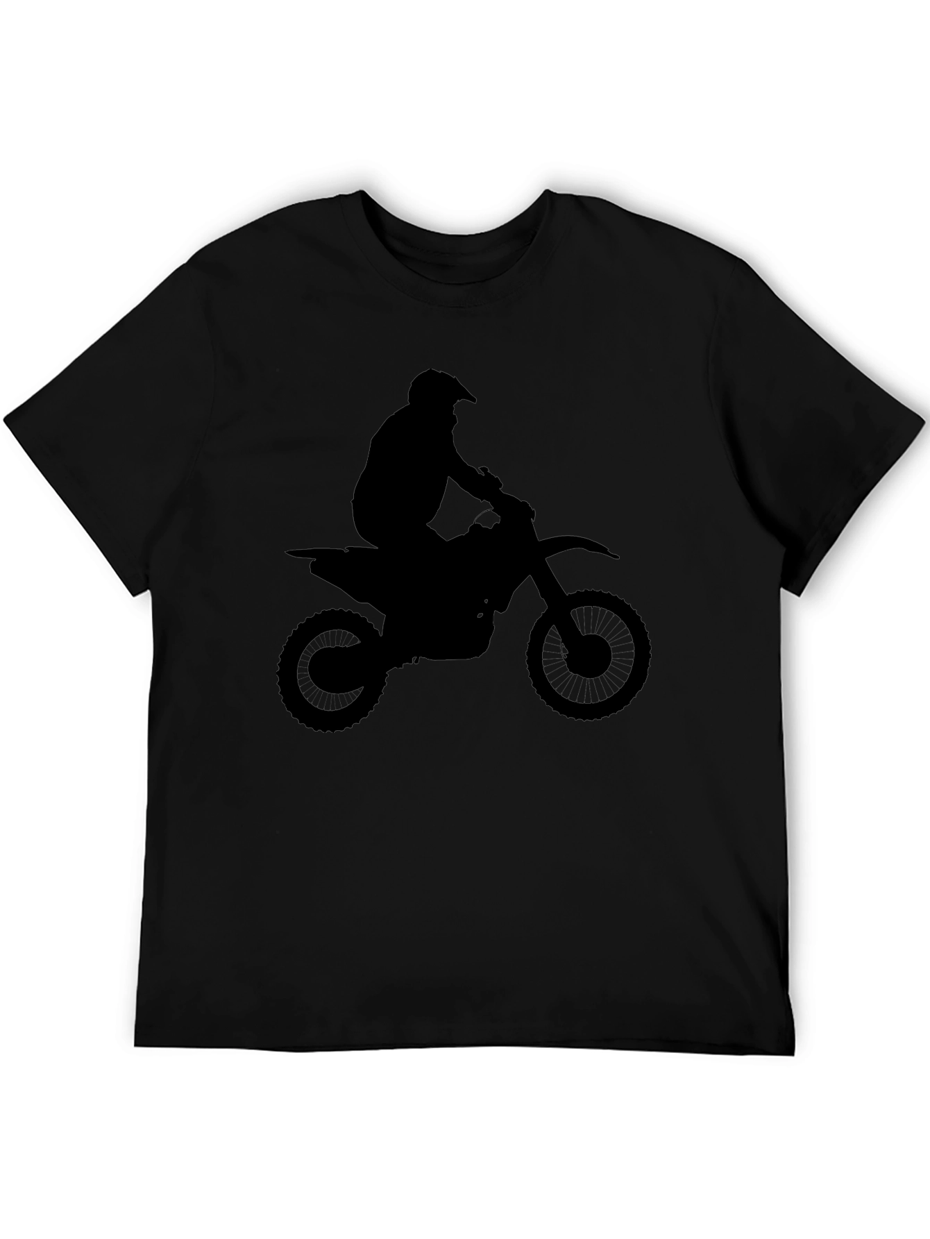 Black Motocross Silhouette Black T-Shirt view 5