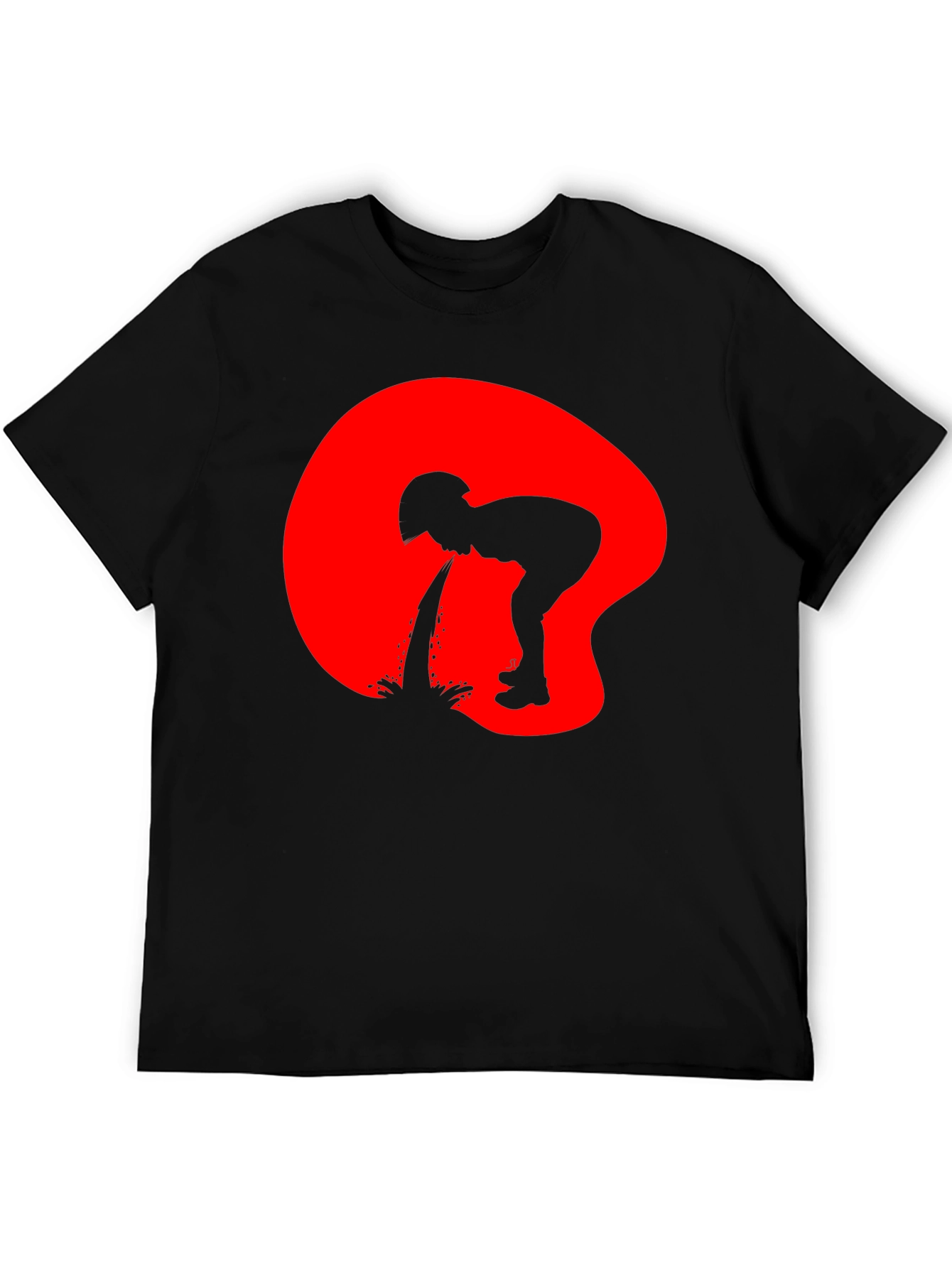 Black Puking Silhouette Graphic Tee - Black view 5
