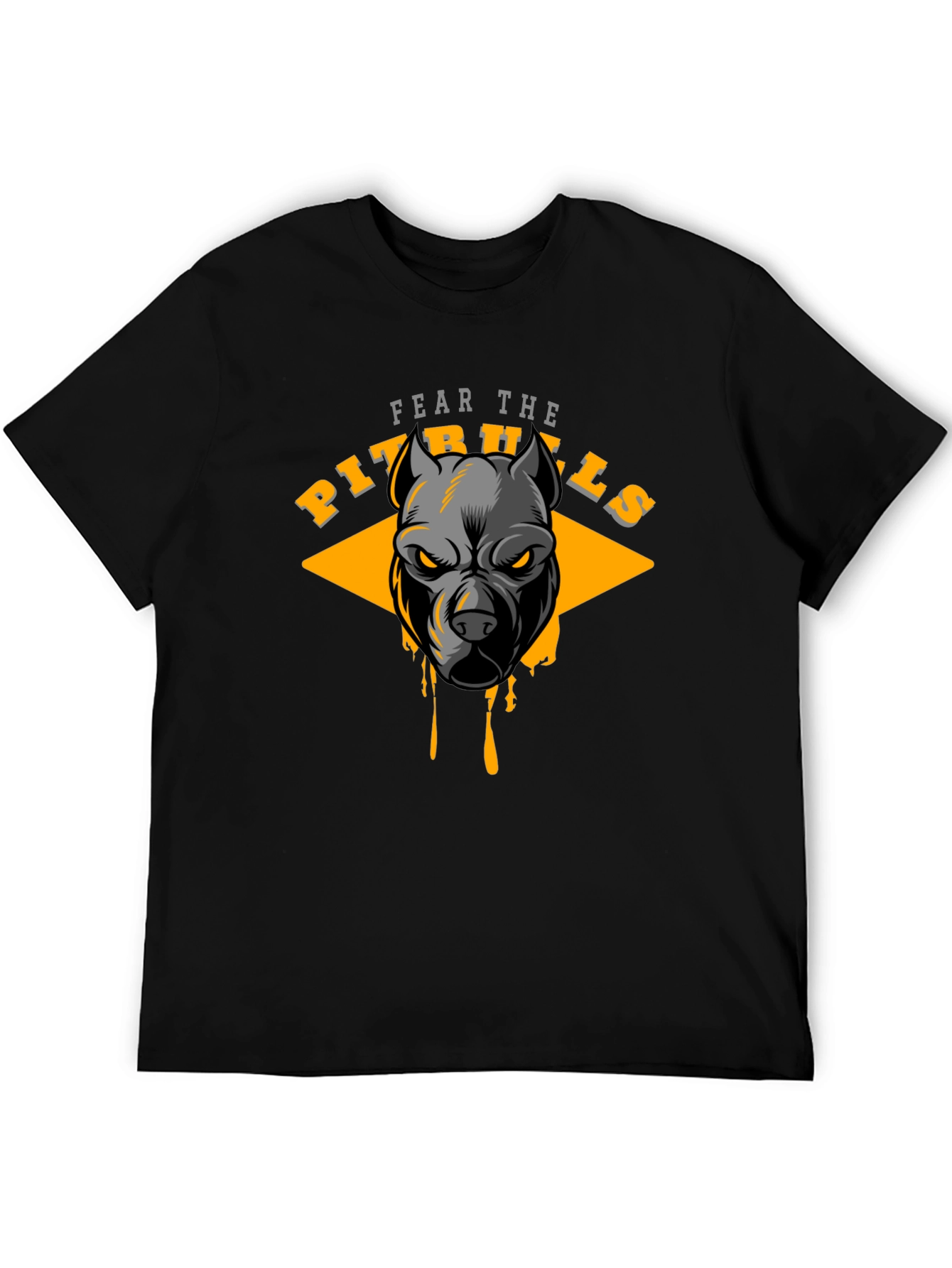 Black Fear the Pitbulls Graphic Tee view 5