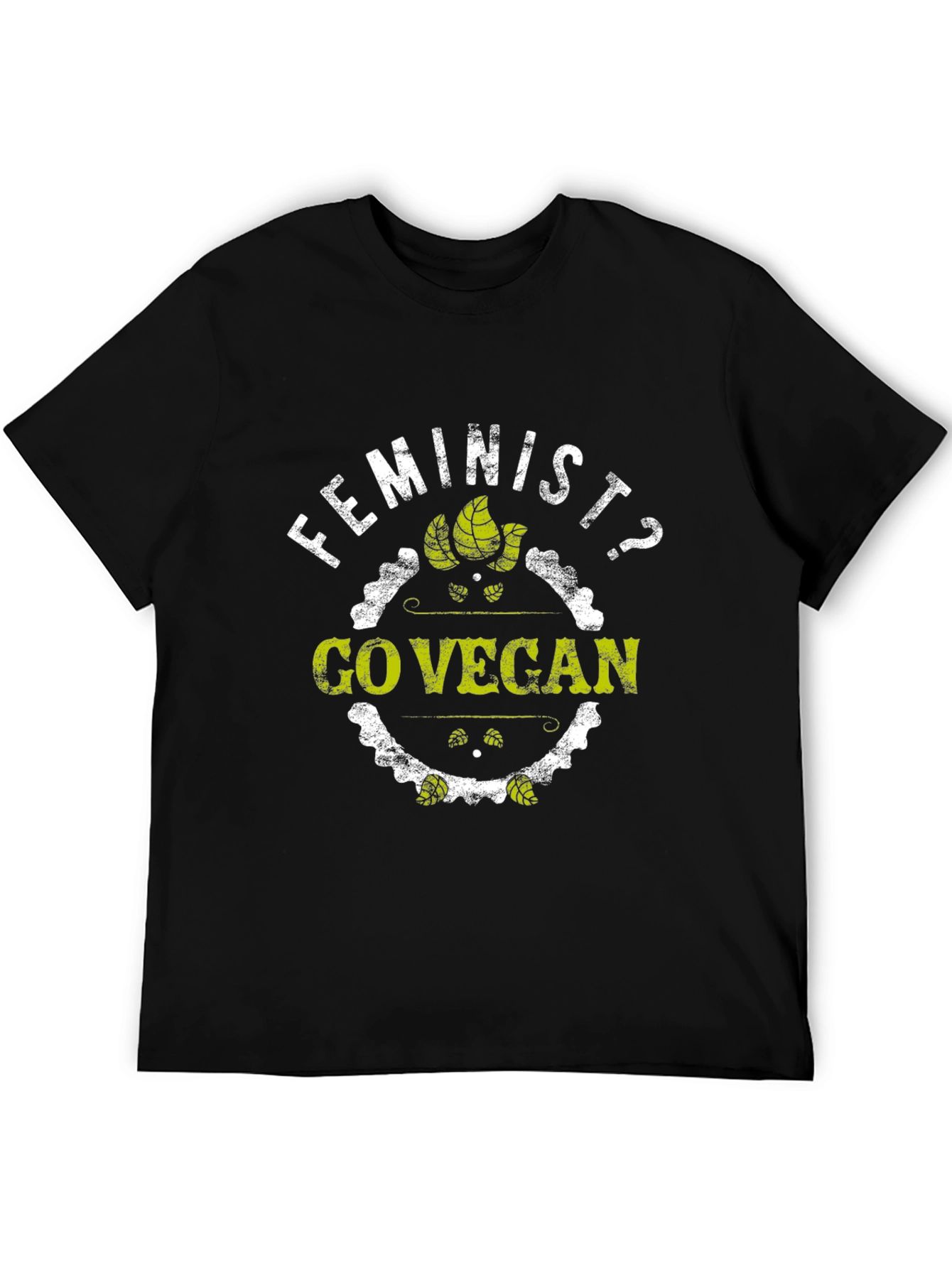 Black Feminist Go Vegan T-Shirt - Black Graphic Tee view 5