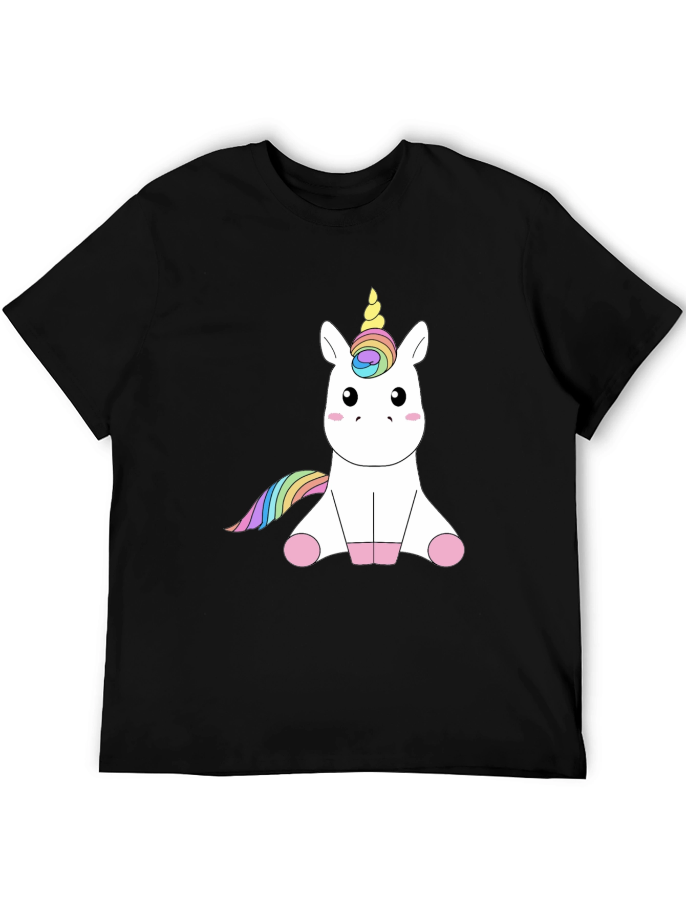 Black Unicorn Graphic Tee - Men's Black T-Shirt view 5
