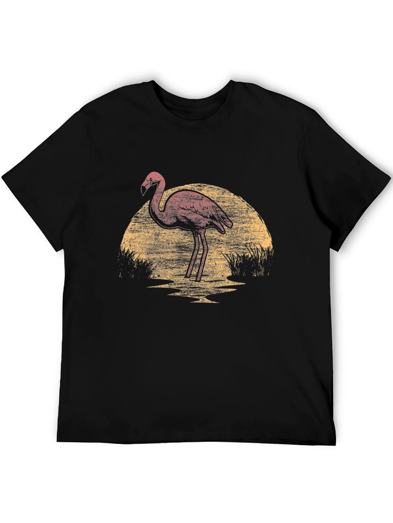 Black Flamingo Sunset Graphic Tee view 5