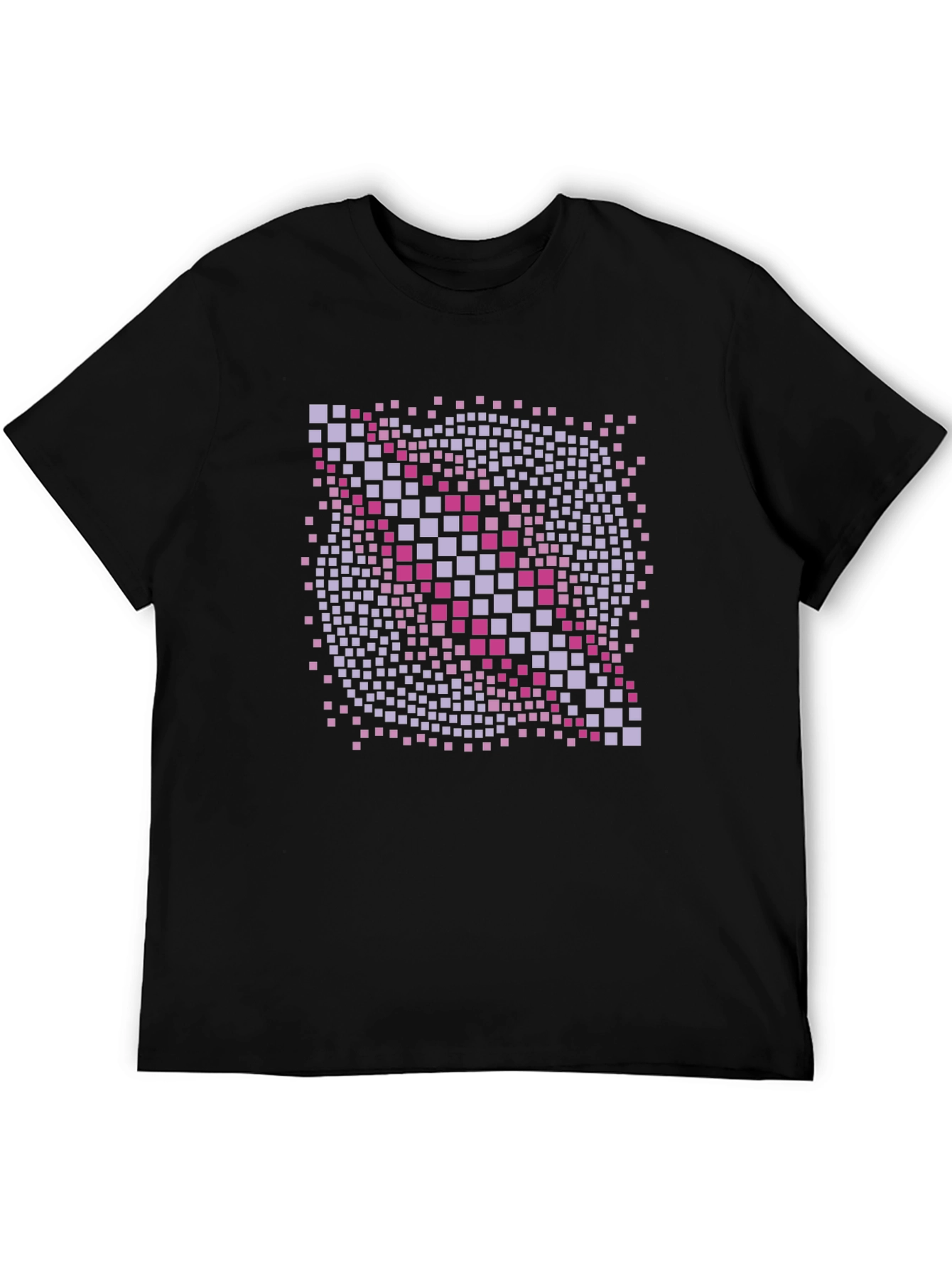 Black Geometric Pixel Art Graphic T-Shirt - Black view 5