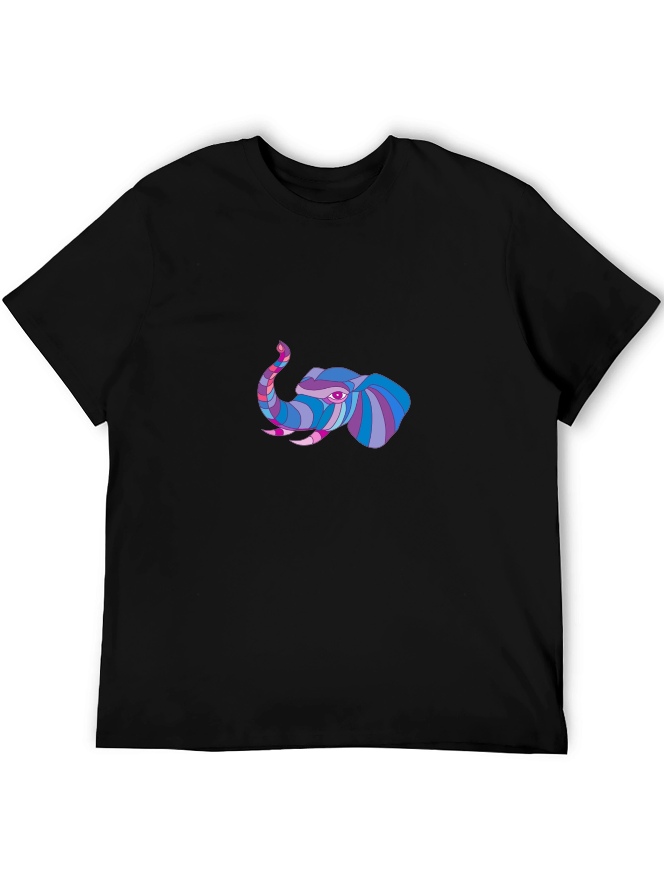 Black Elephant Graphic Print Black T-Shirt view 5