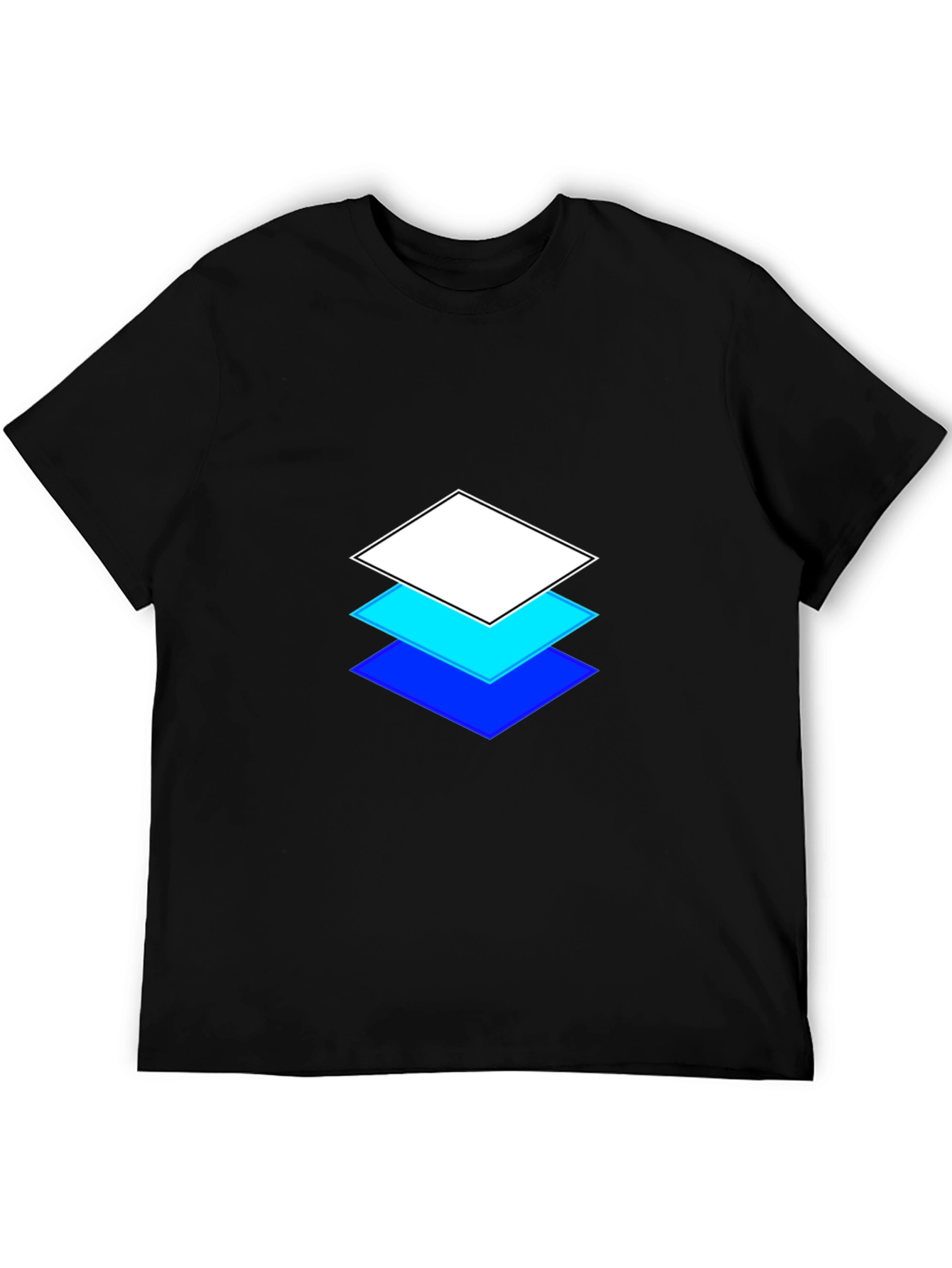 Black Layered Squares Graphic Black T-Shirt view 5