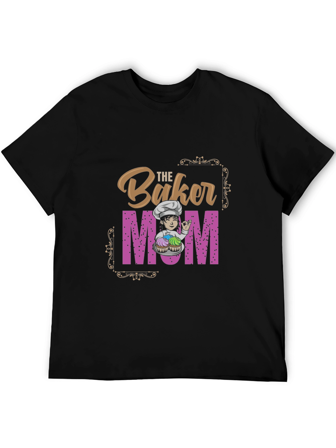 Black Baker Mom T-Shirt - Baking Love view 5