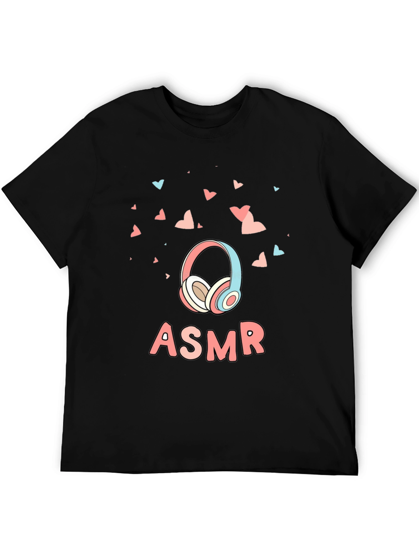Black ASMR Headphones Graphic Tee - Sensory Relaxation Shirt view 5